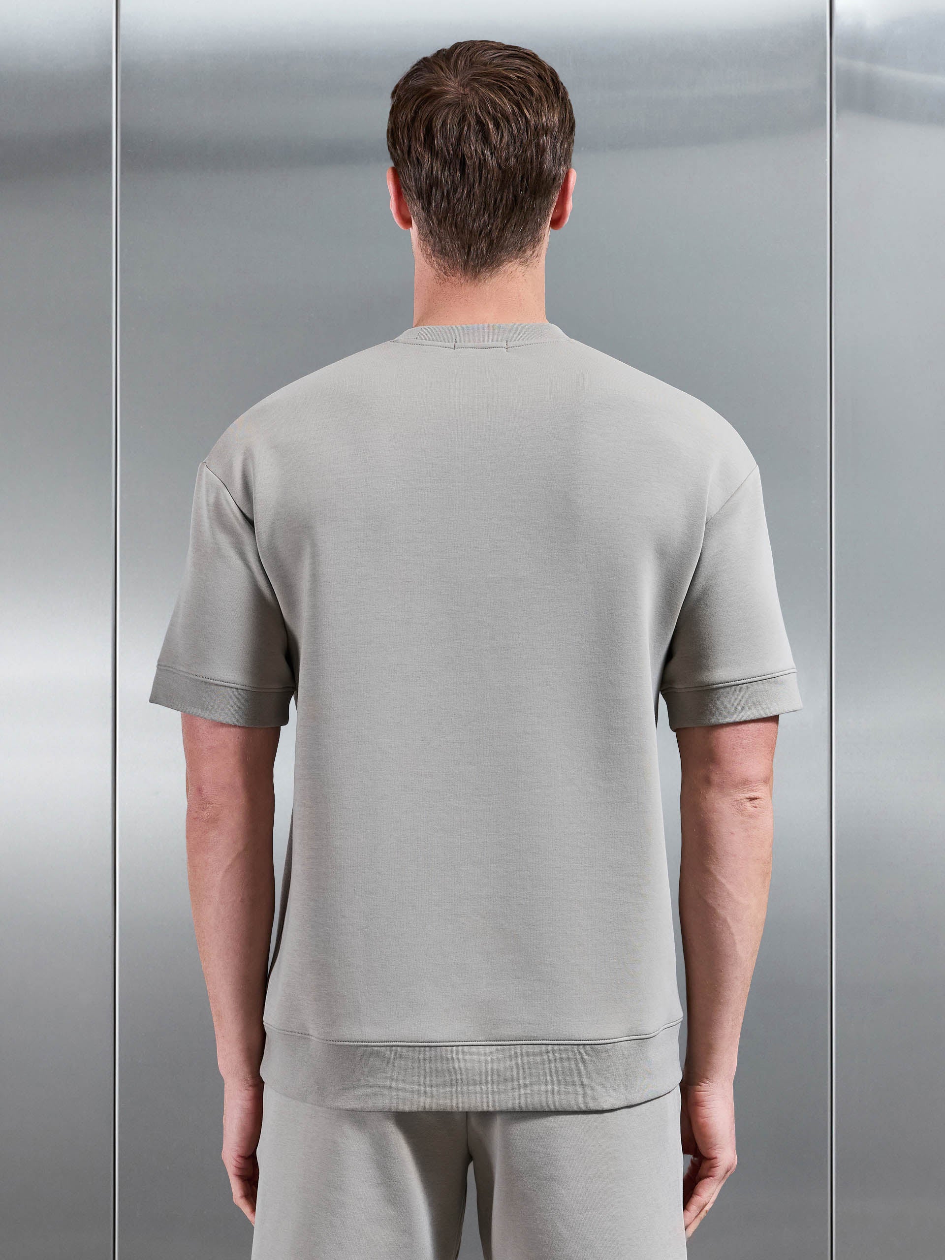 Everyday Luxe Ribbed Relaxed T-Shirt in Stone