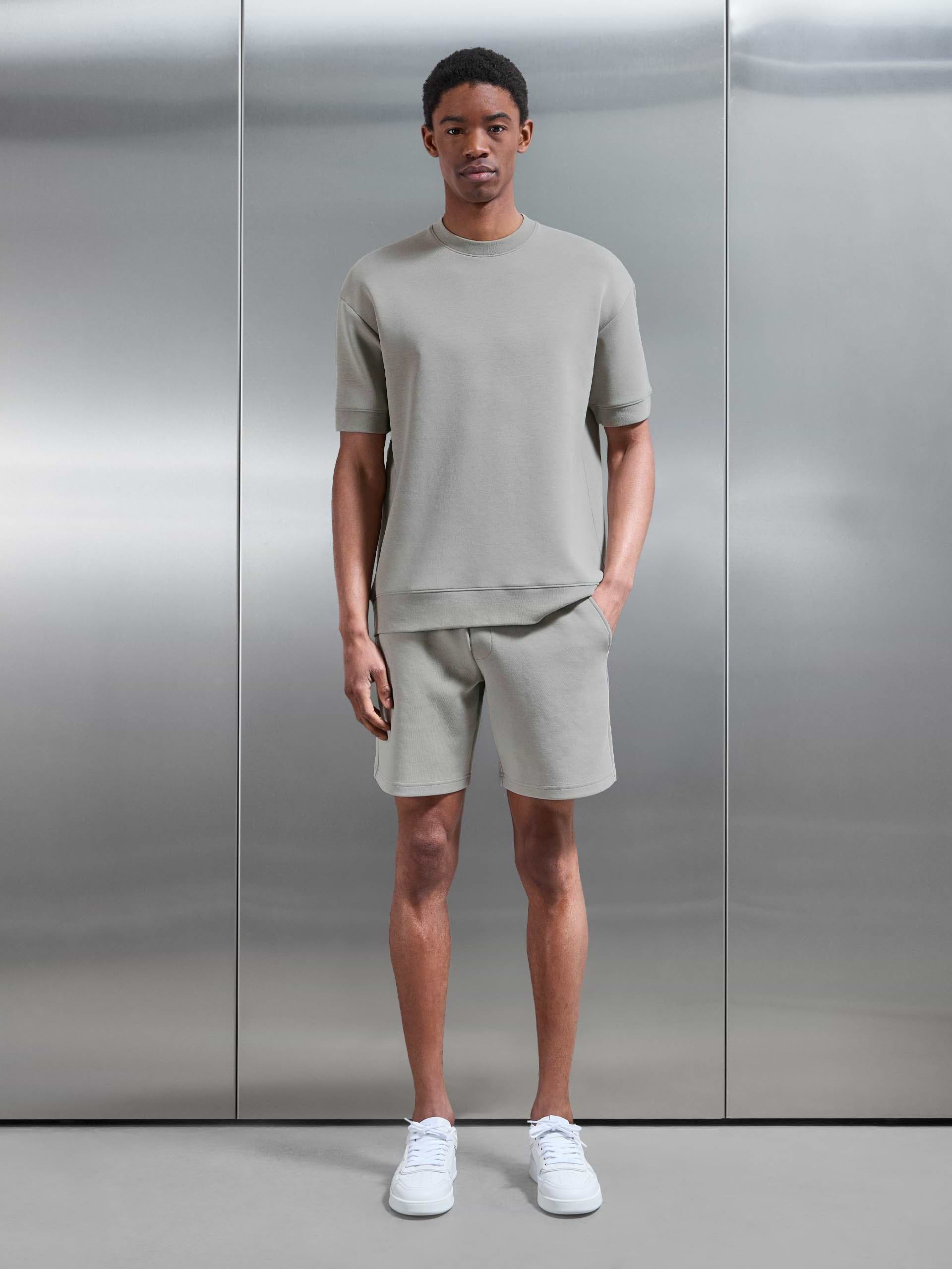 Everyday Luxe Ribbed Relaxed T-Shirt in Stone