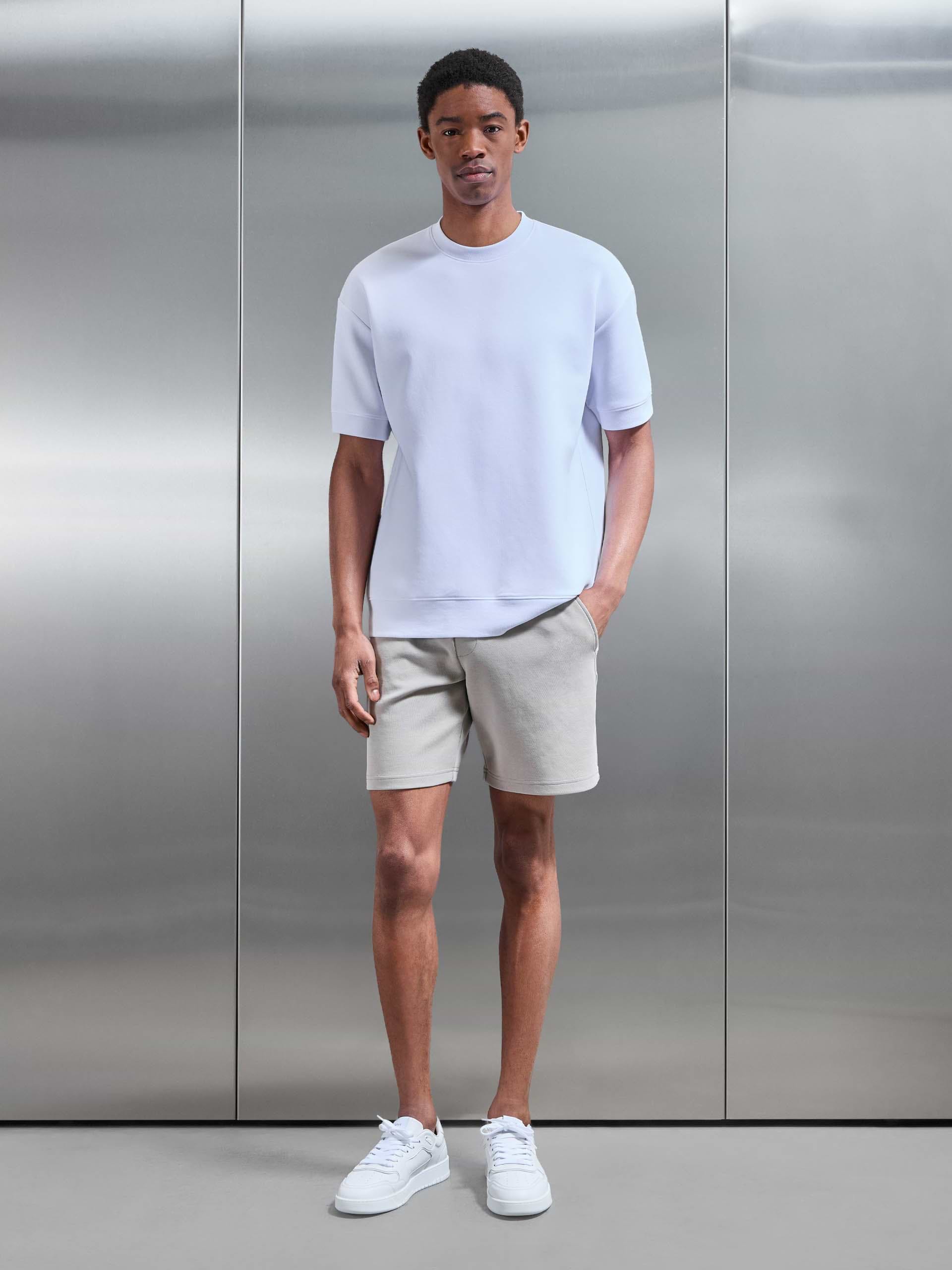 Everyday Luxe Ribbed Relaxed T-Shirt in White