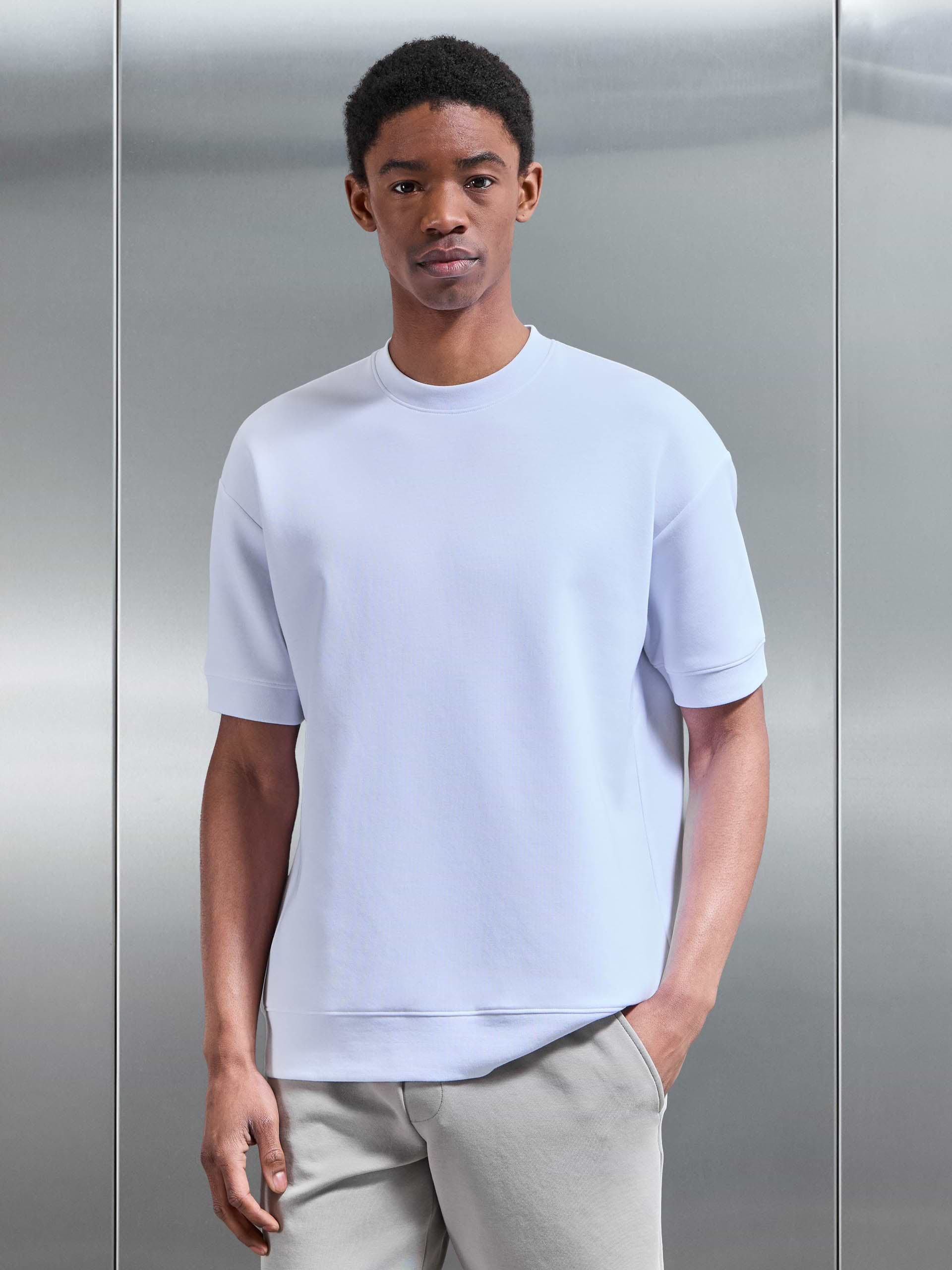 Everyday Luxe Ribbed Relaxed T-Shirt in White