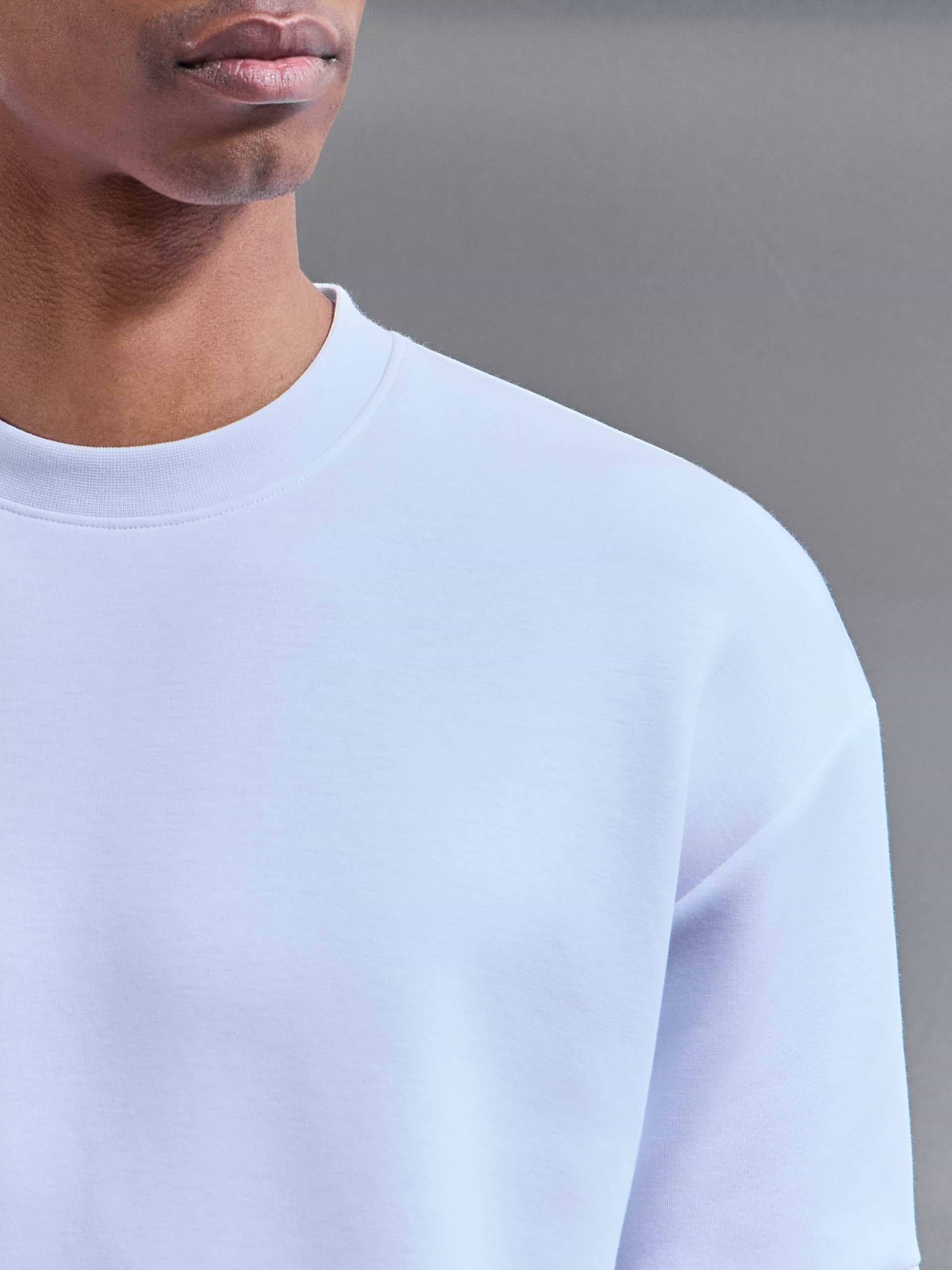 Everyday Luxe Ribbed Relaxed T-Shirt in White