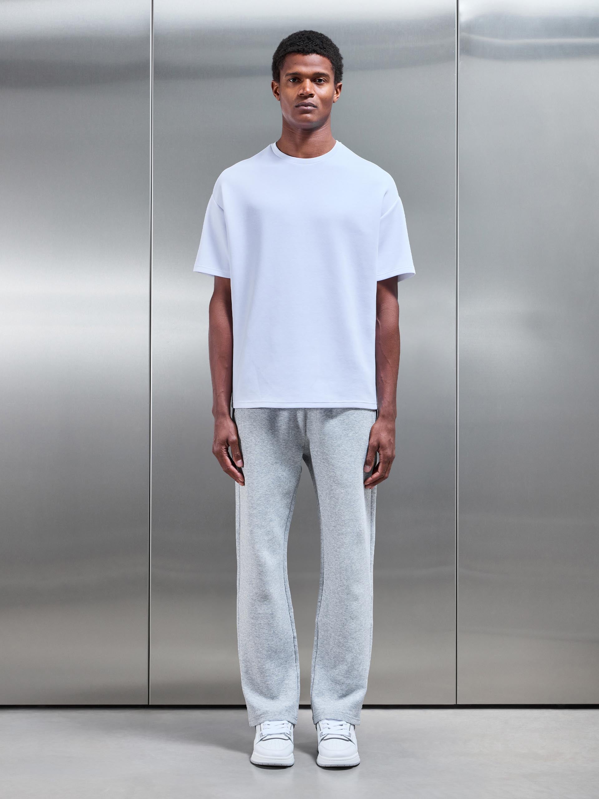 Everyday Luxe Straight Leg Jogger in Marl Grey