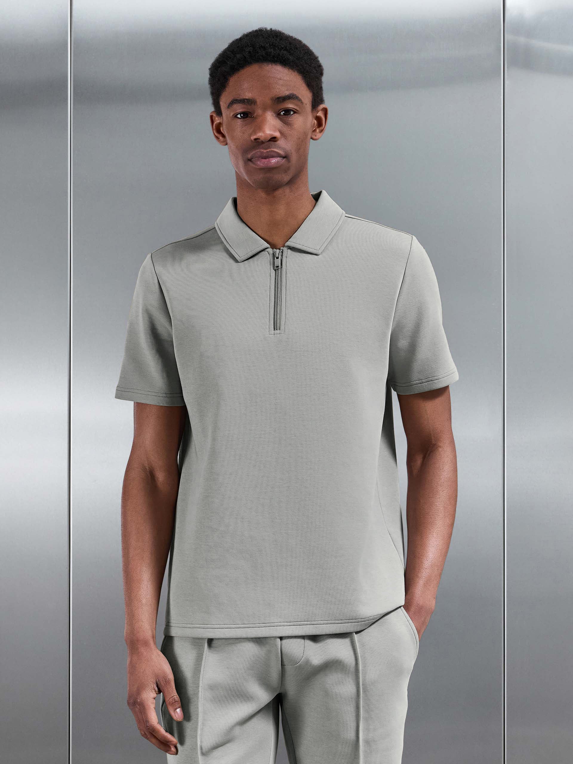 Everyday Luxe Polo Shirt in Stone