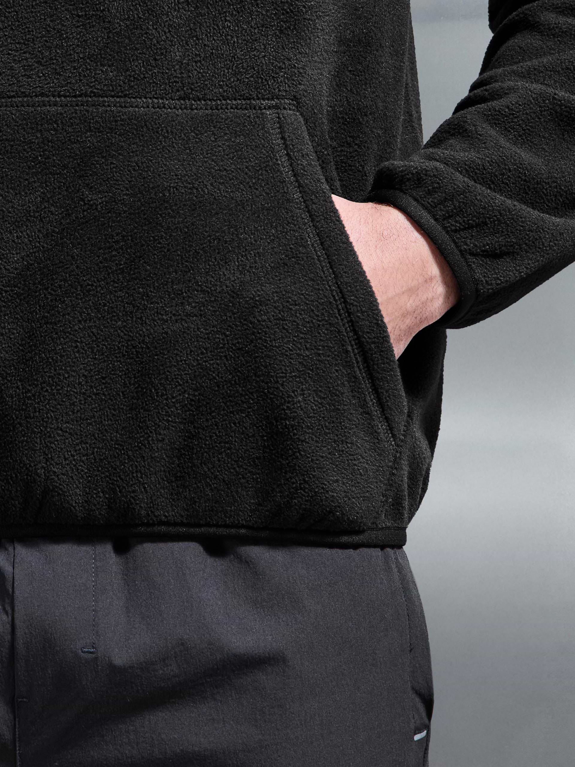 Fleece Relaxed Fit Hoodie in Black