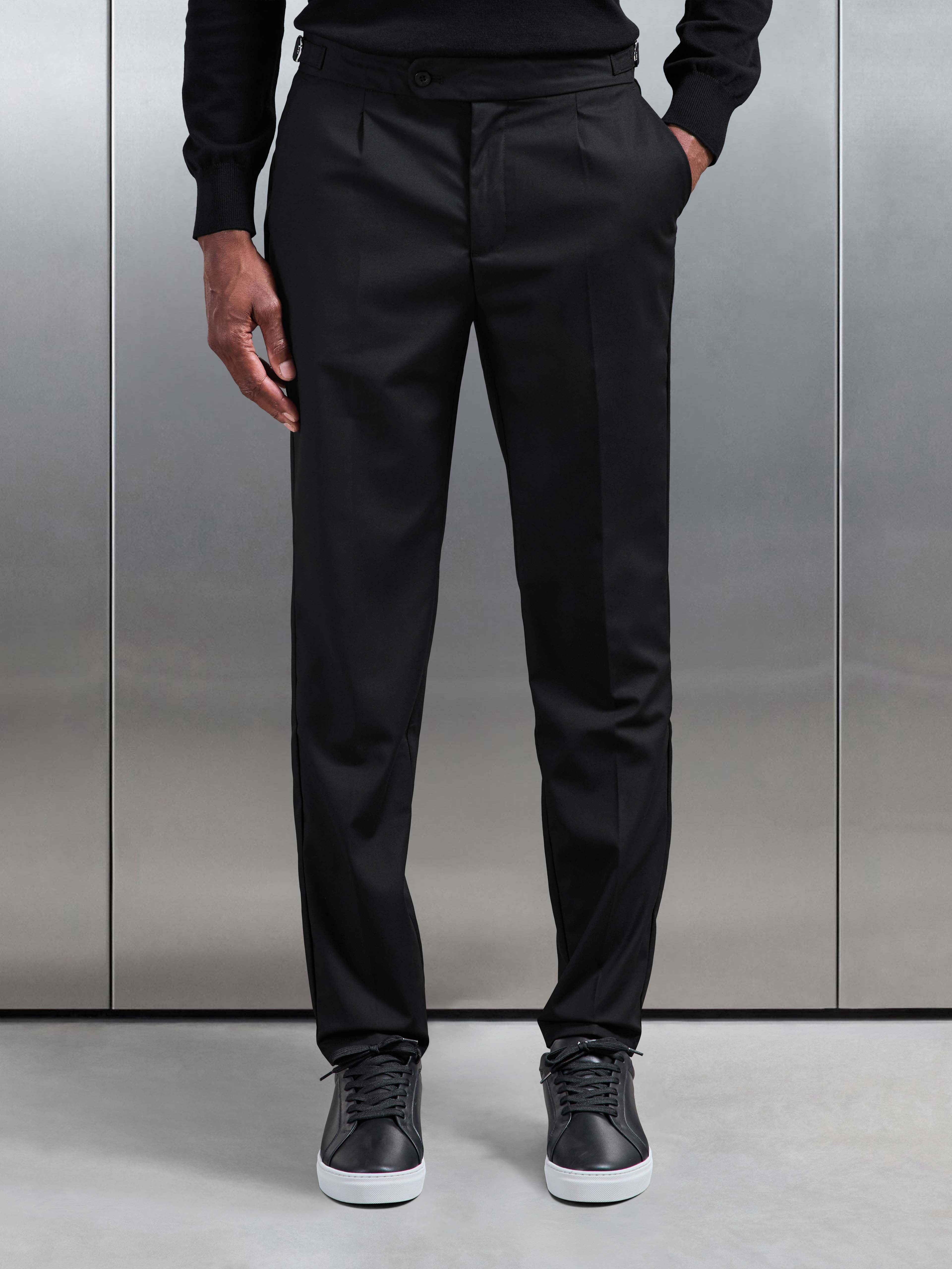 Formal Stretch Side Adjuster Trouser in Black