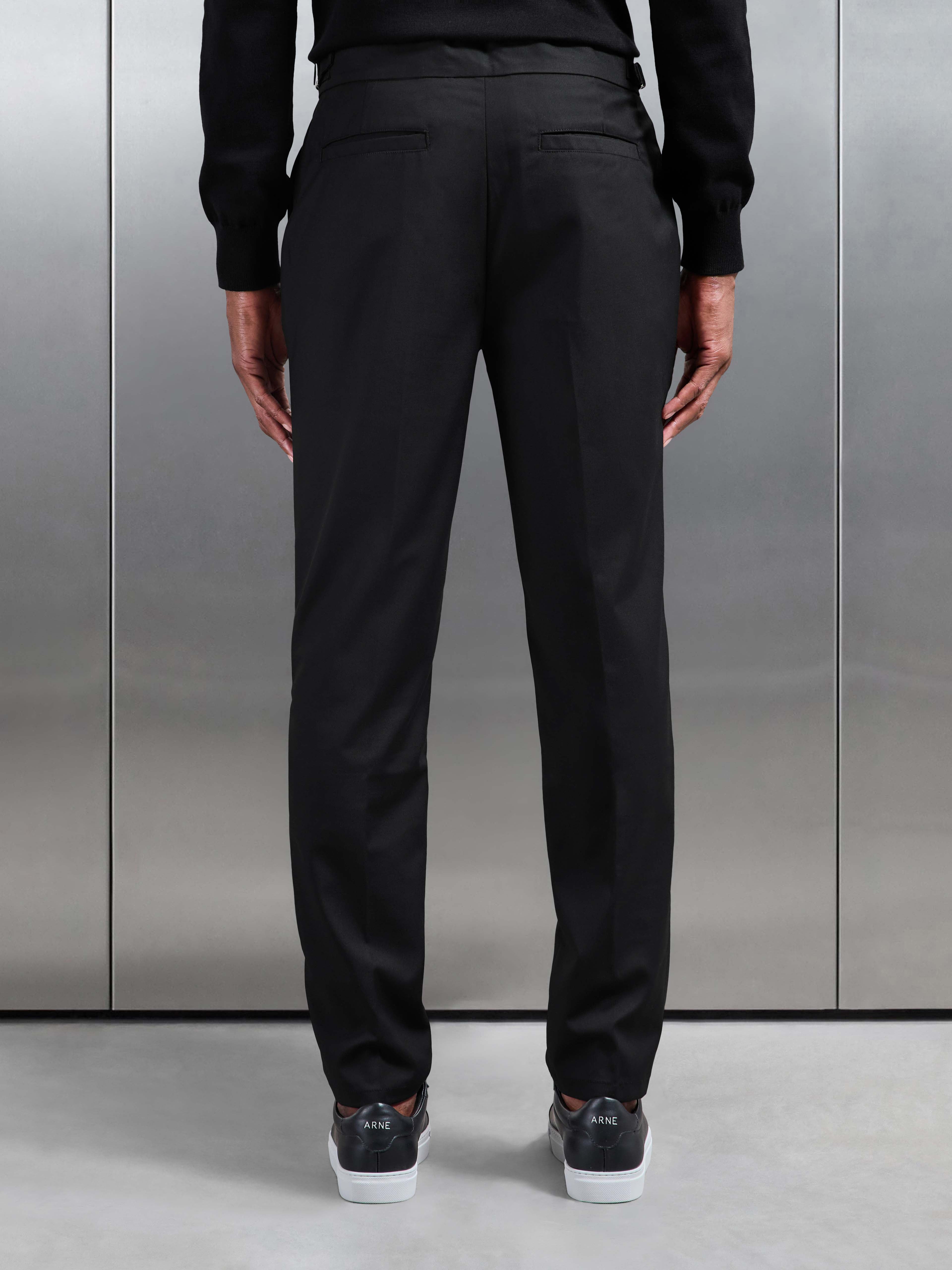 Formal Stretch Side Adjuster Trouser in Black