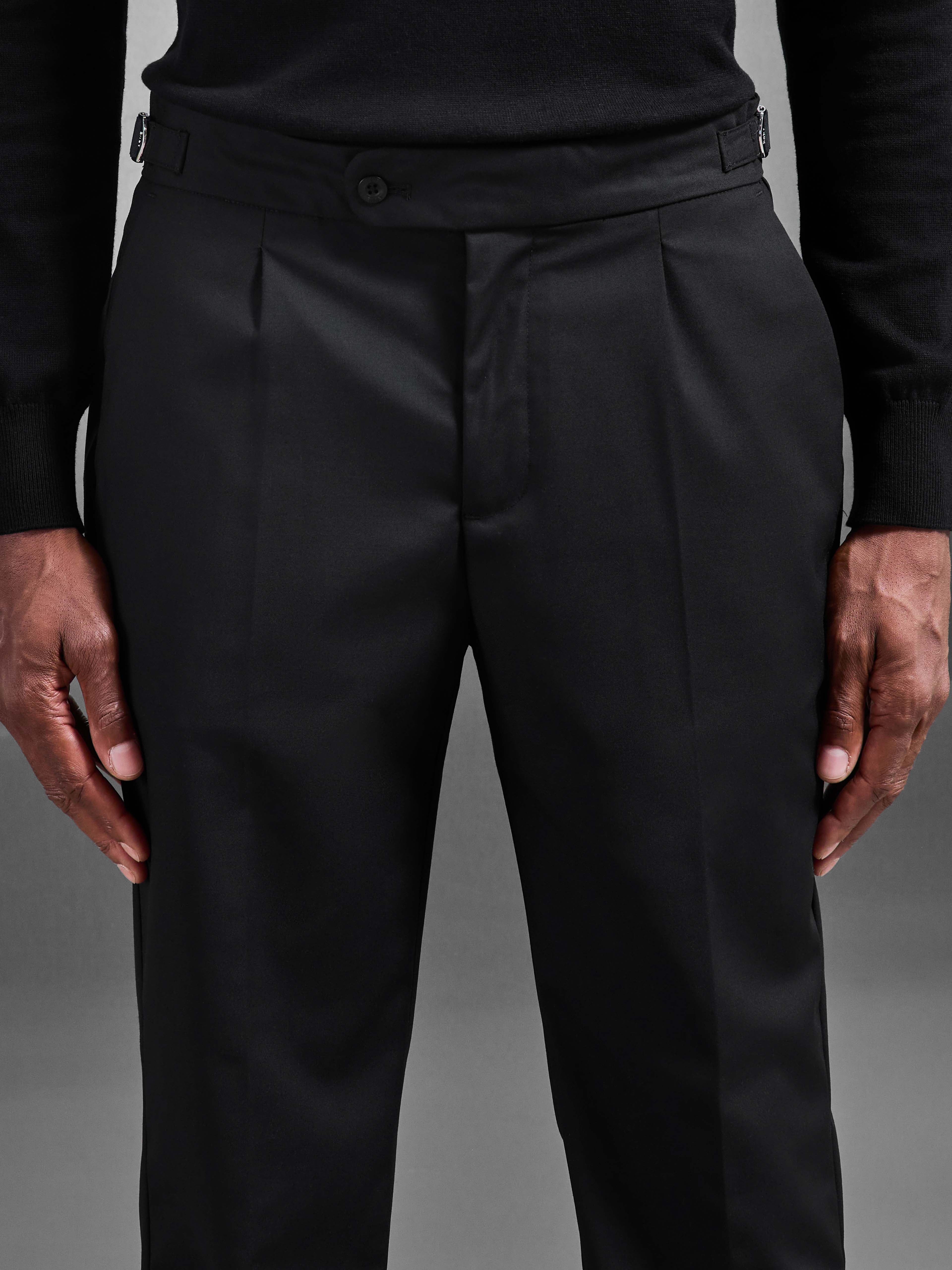 Formal Stretch Side Adjuster Trouser in Black