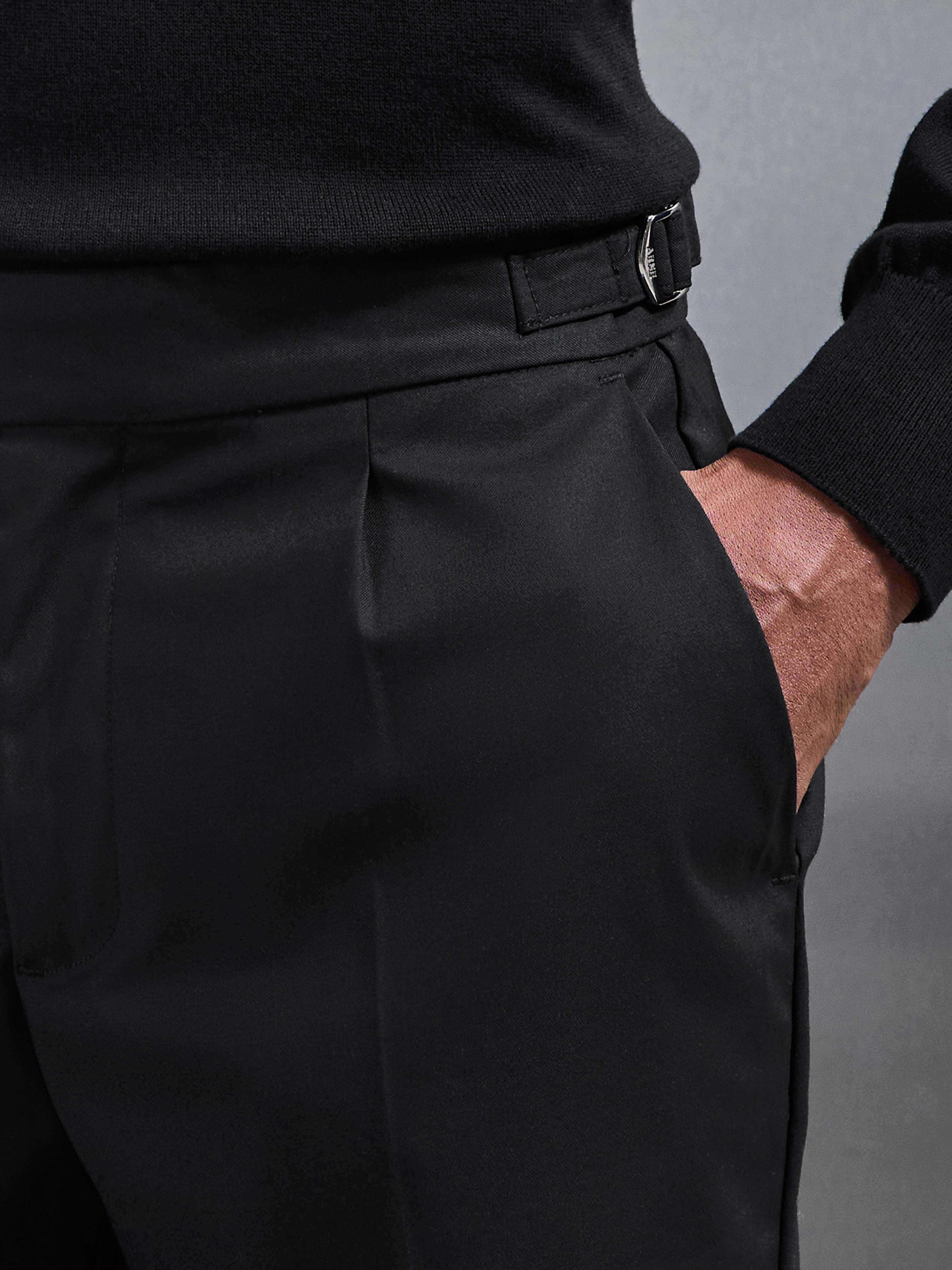 Formal Stretch Side Adjuster Trouser in Black