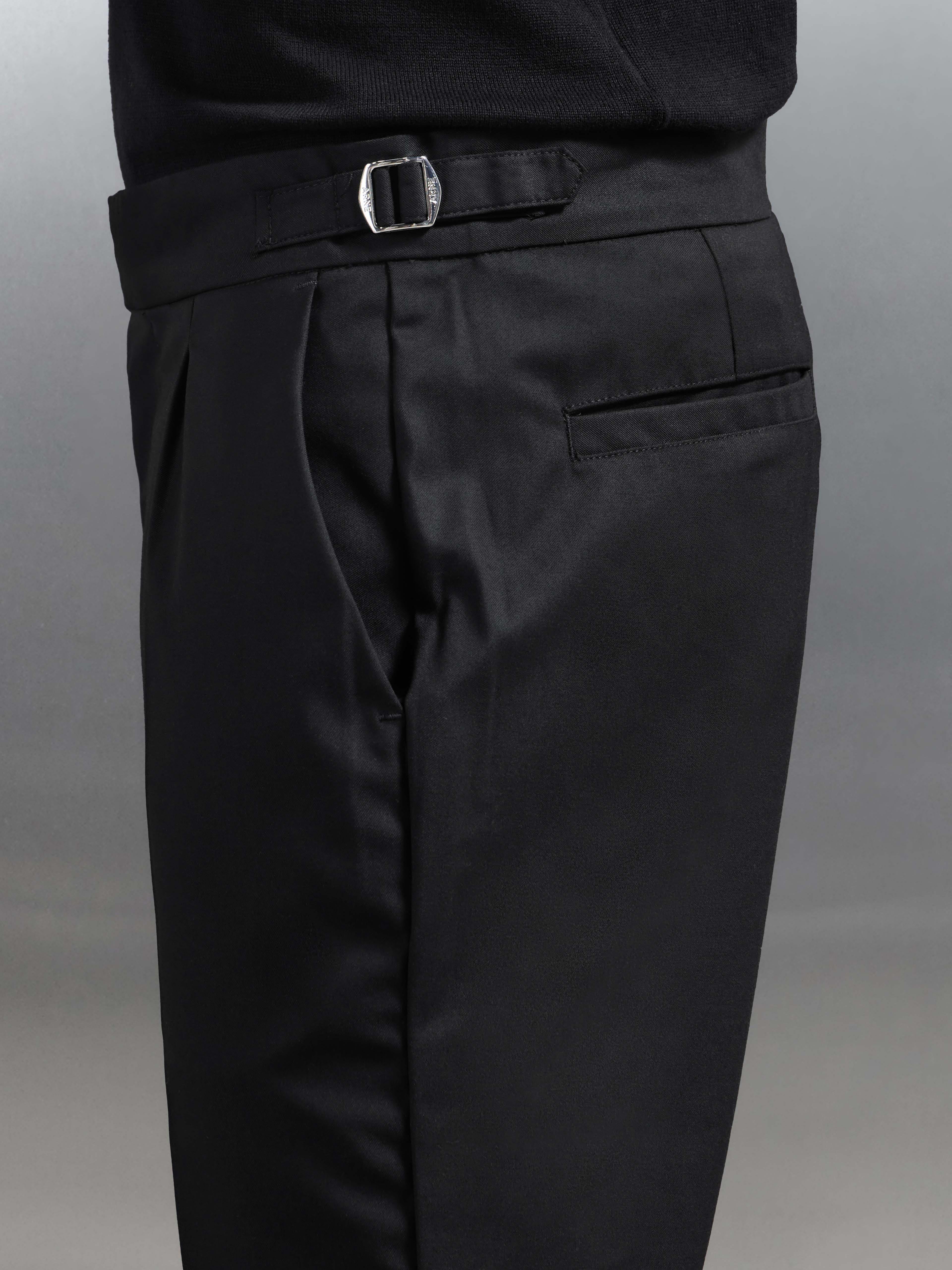Formal Stretch Side Adjuster Trouser in Black