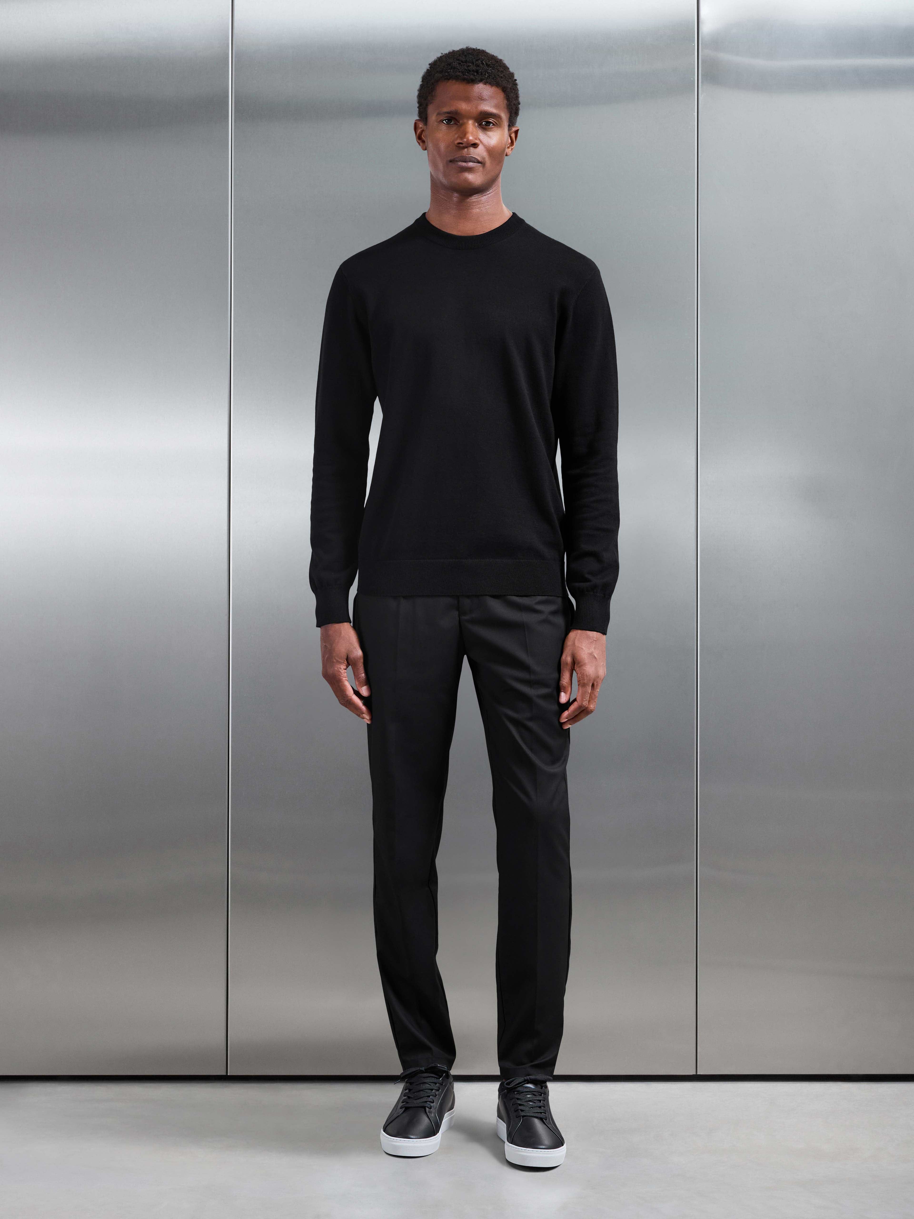 Formal Stretch Side Adjuster Trouser in Black