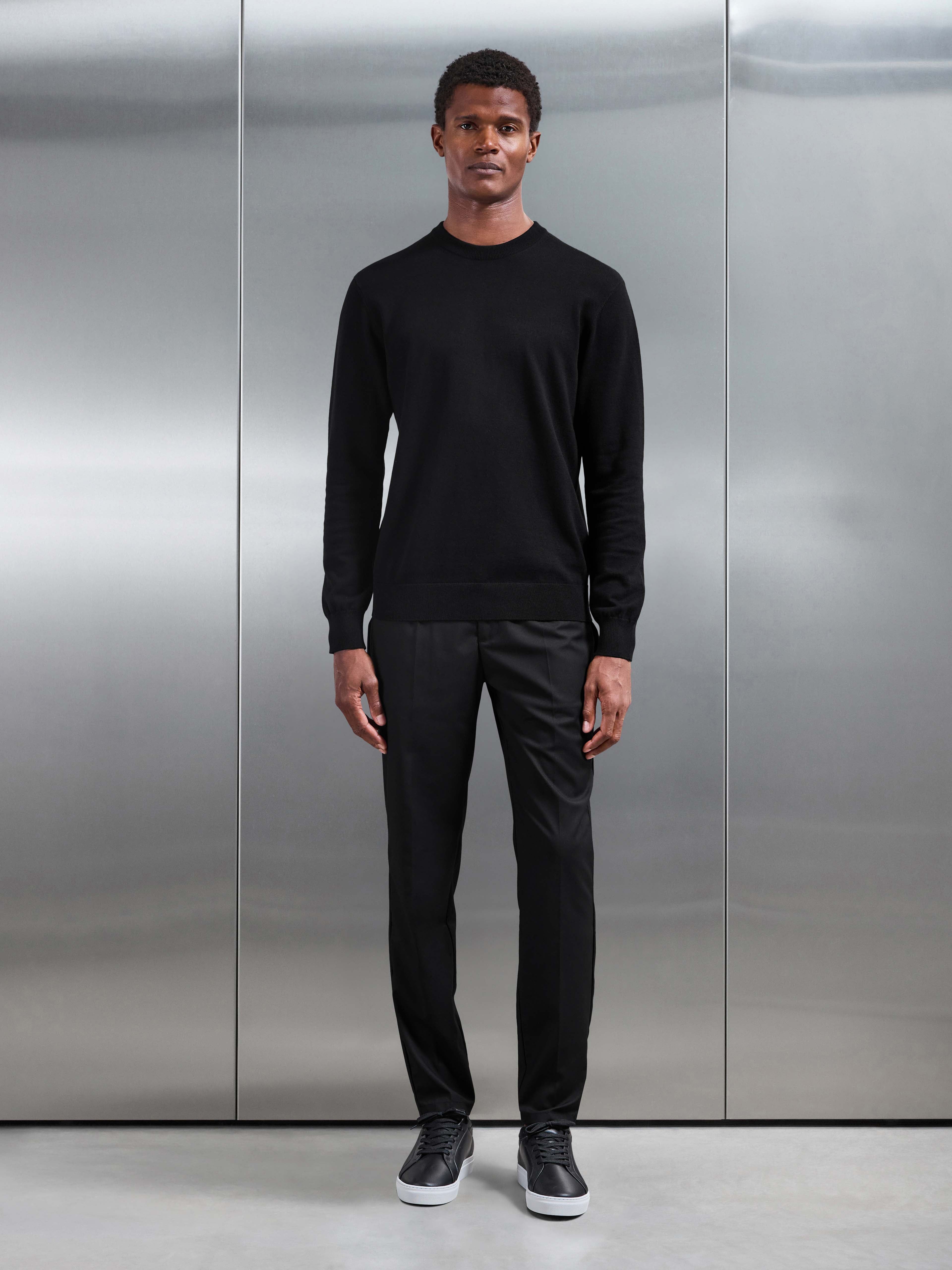 Formal Stretch Side Adjuster Trouser in Black