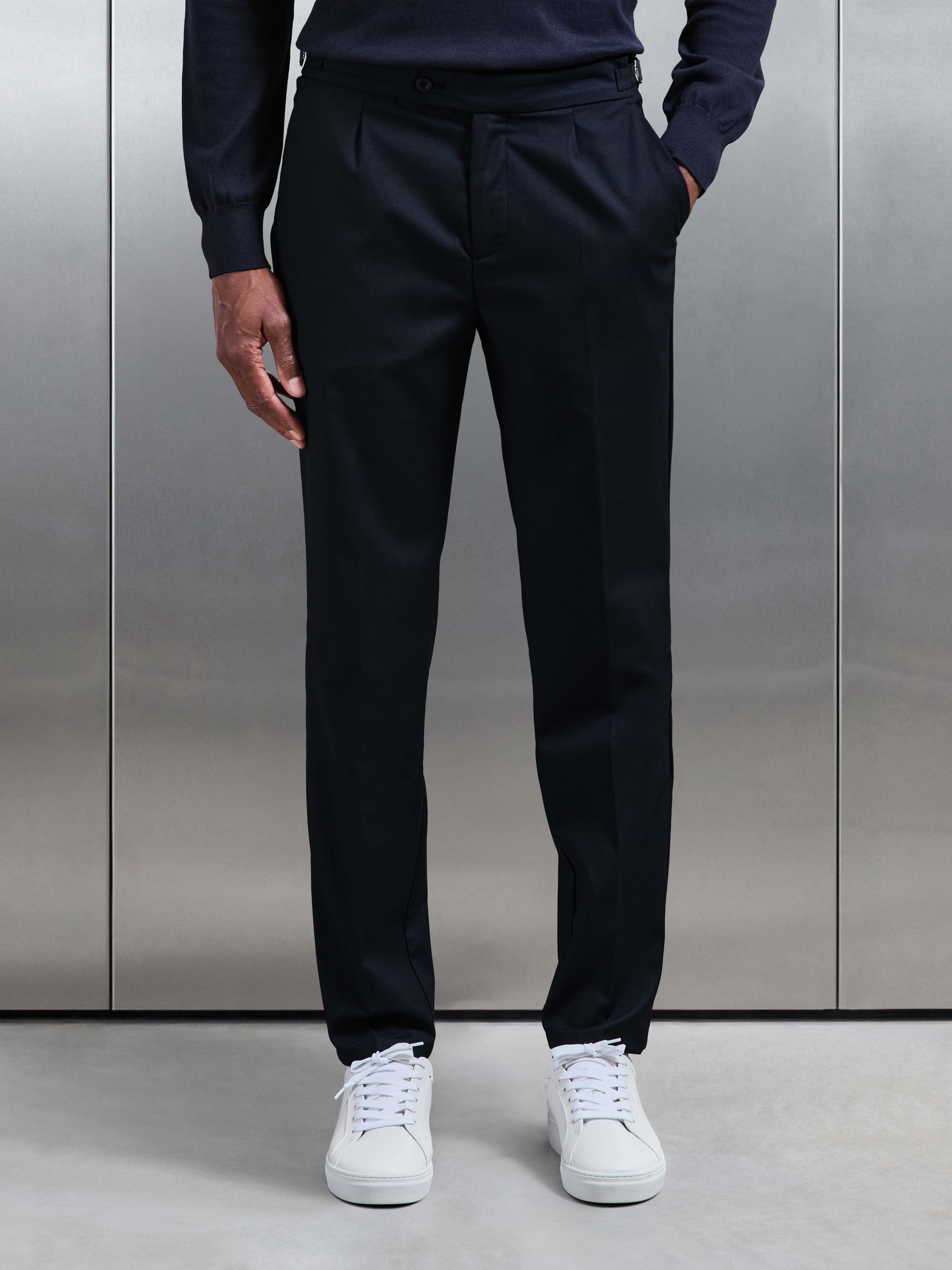 Formal Stretch Side Adjuster Trouser in Navy