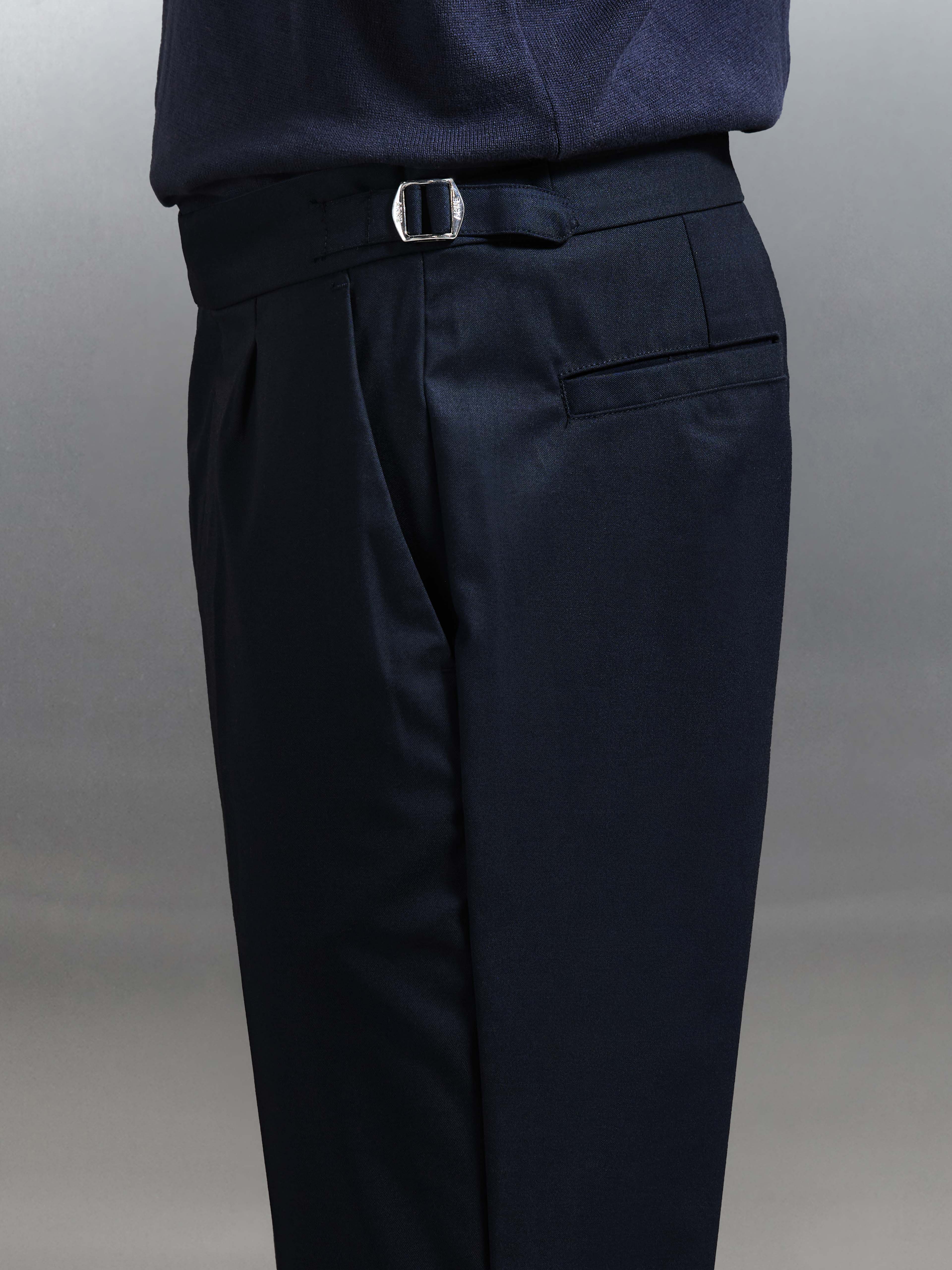 Formal Stretch Side Adjuster Trouser in Navy