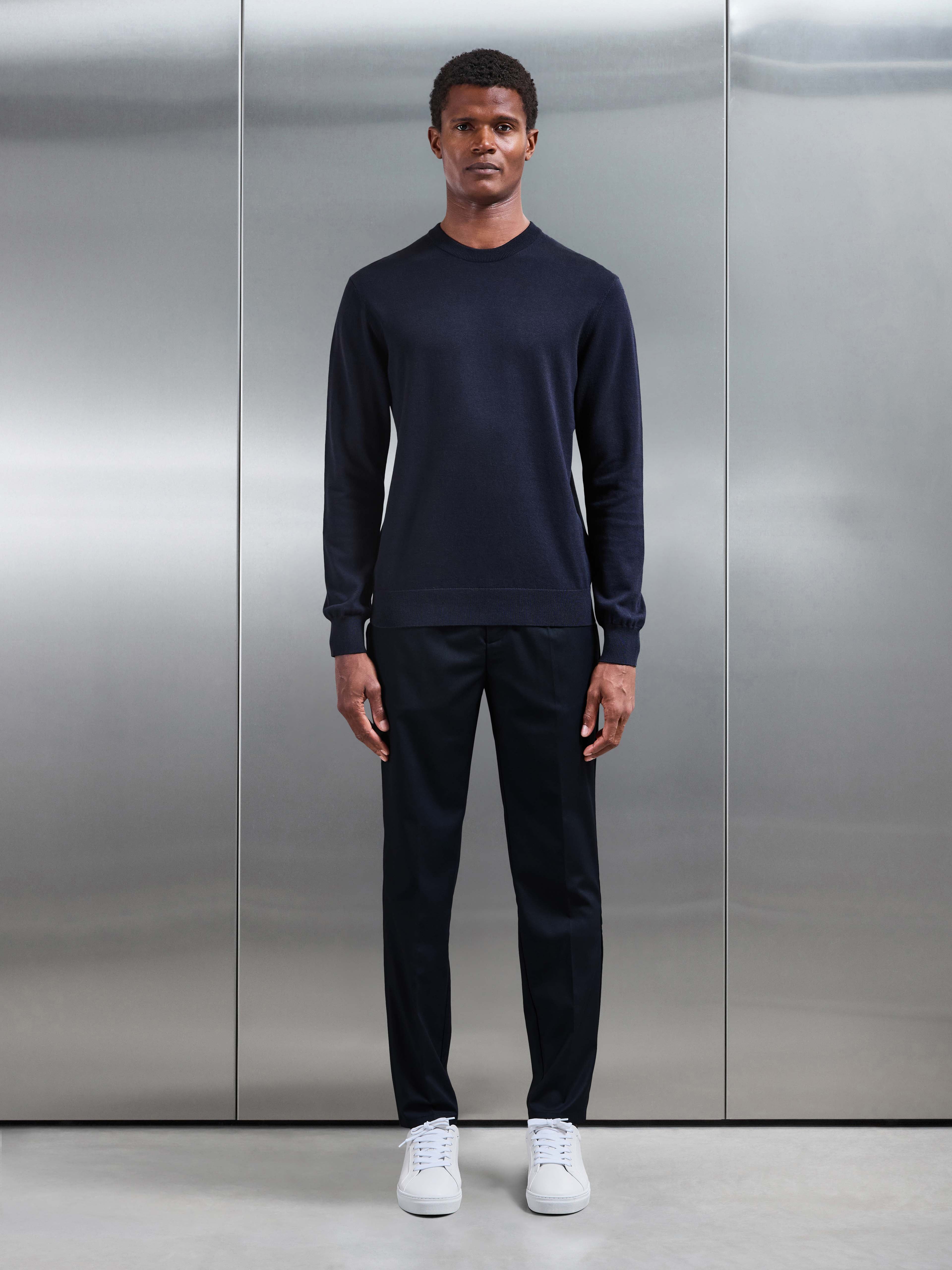 Formal Stretch Side Adjuster Trouser in Navy