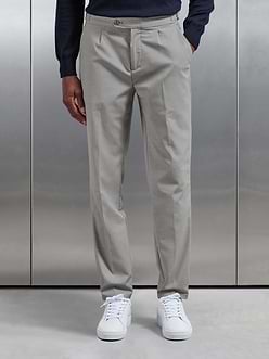 Formal Stretch Side Adjuster Trouser in Stone
