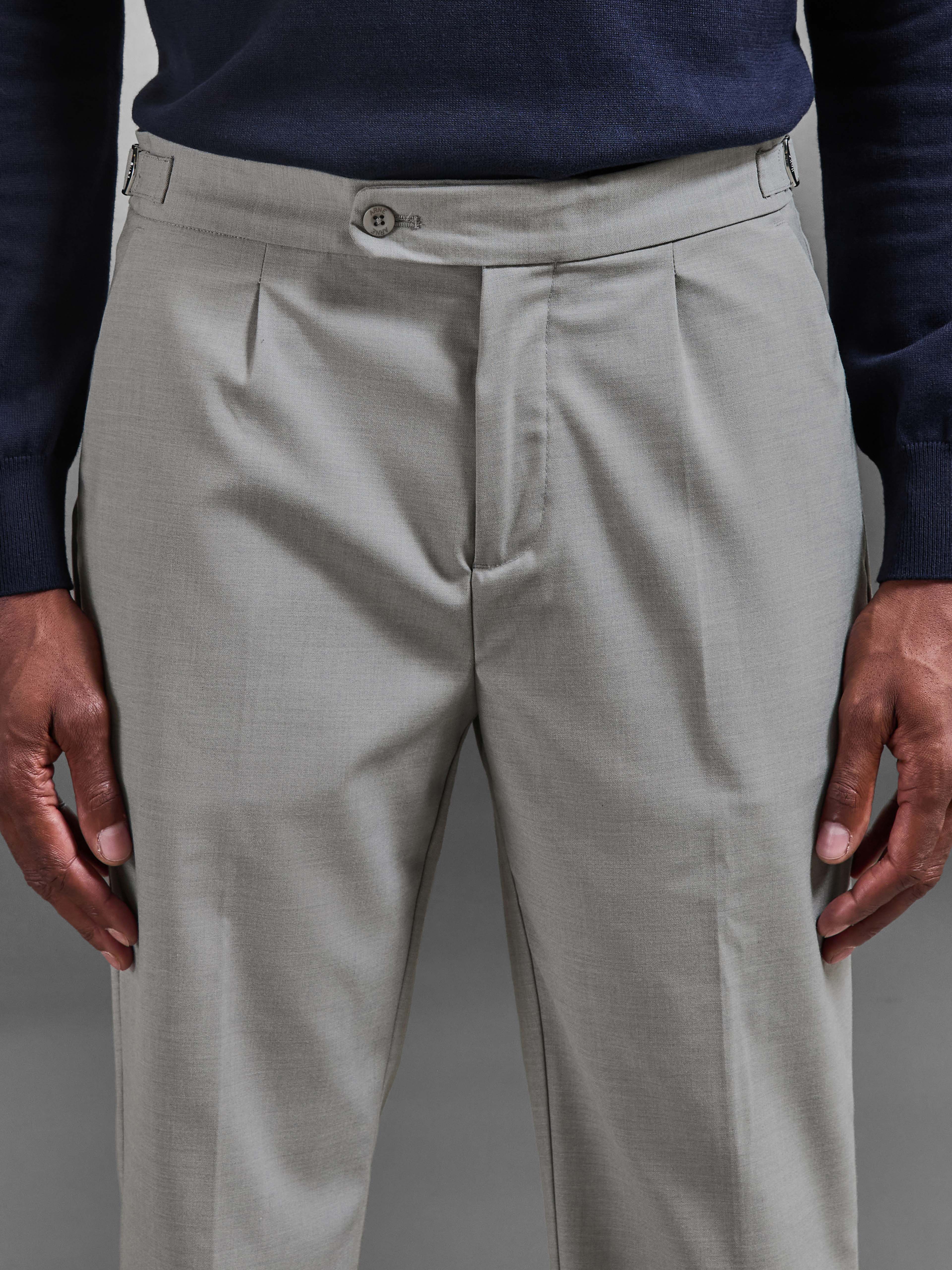 Formal Stretch Side Adjuster Trouser in Stone