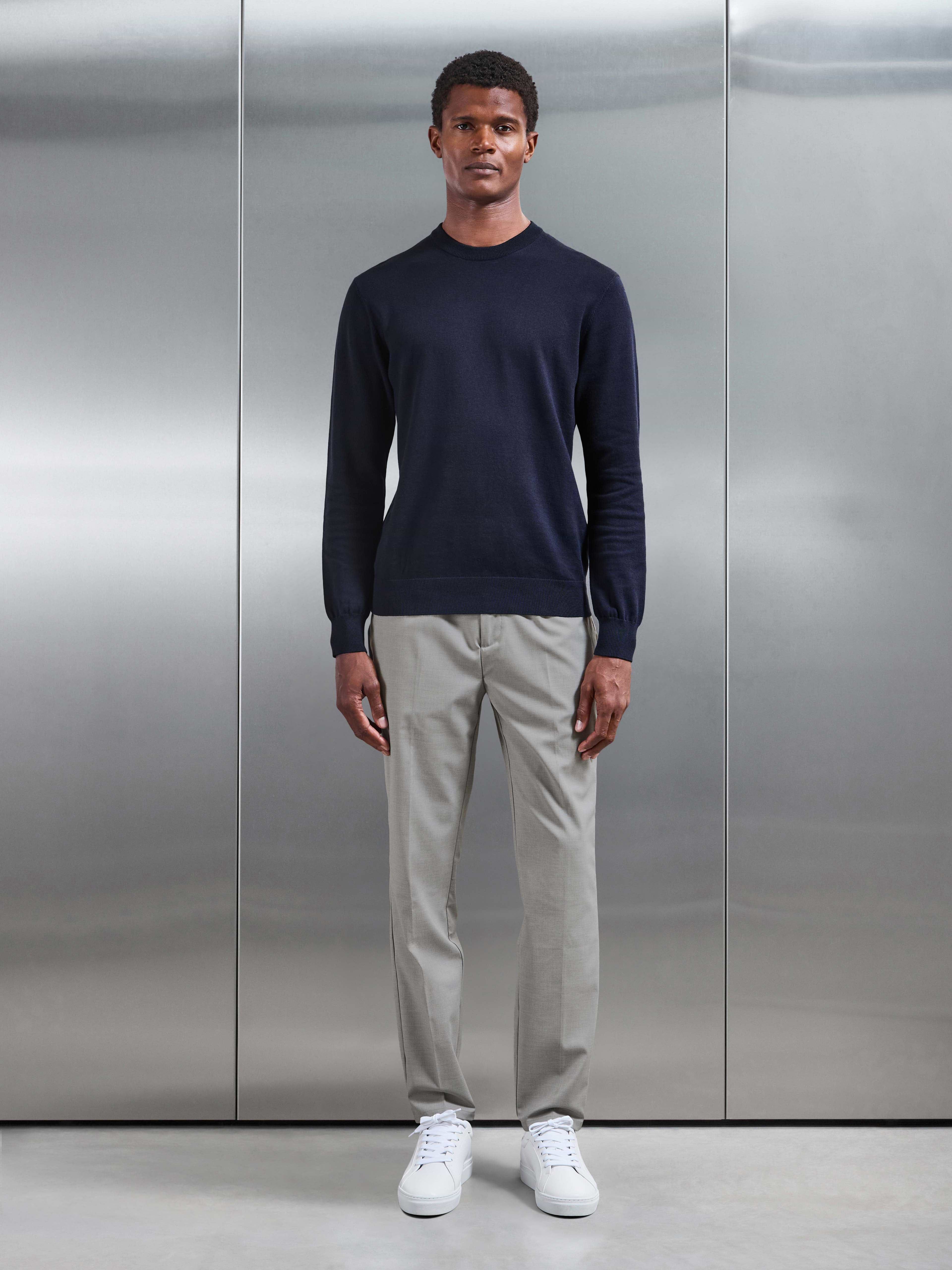 Formal Stretch Side Adjuster Trouser in Stone