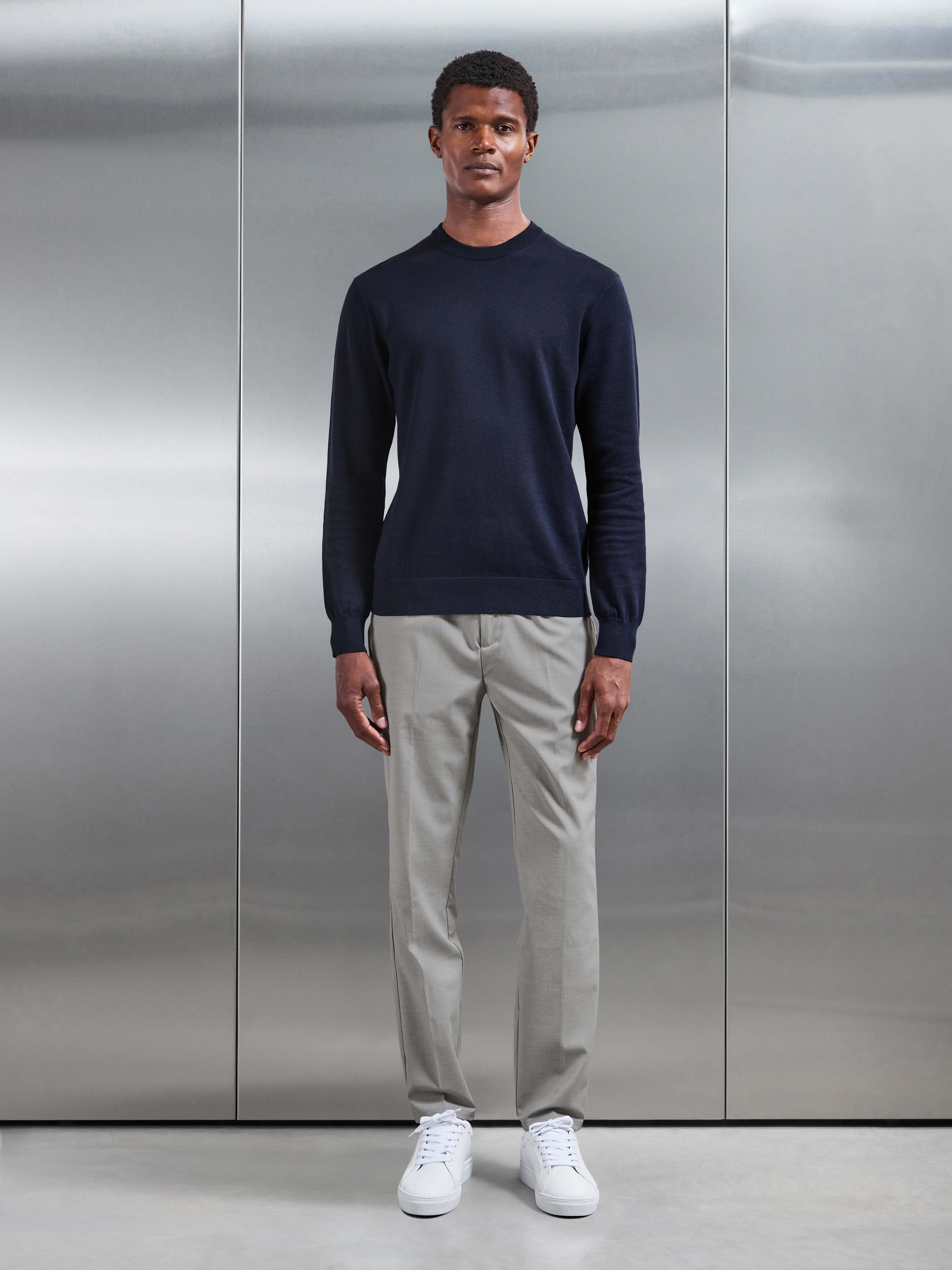 Formal Stretch Side Adjuster Trouser in Stone