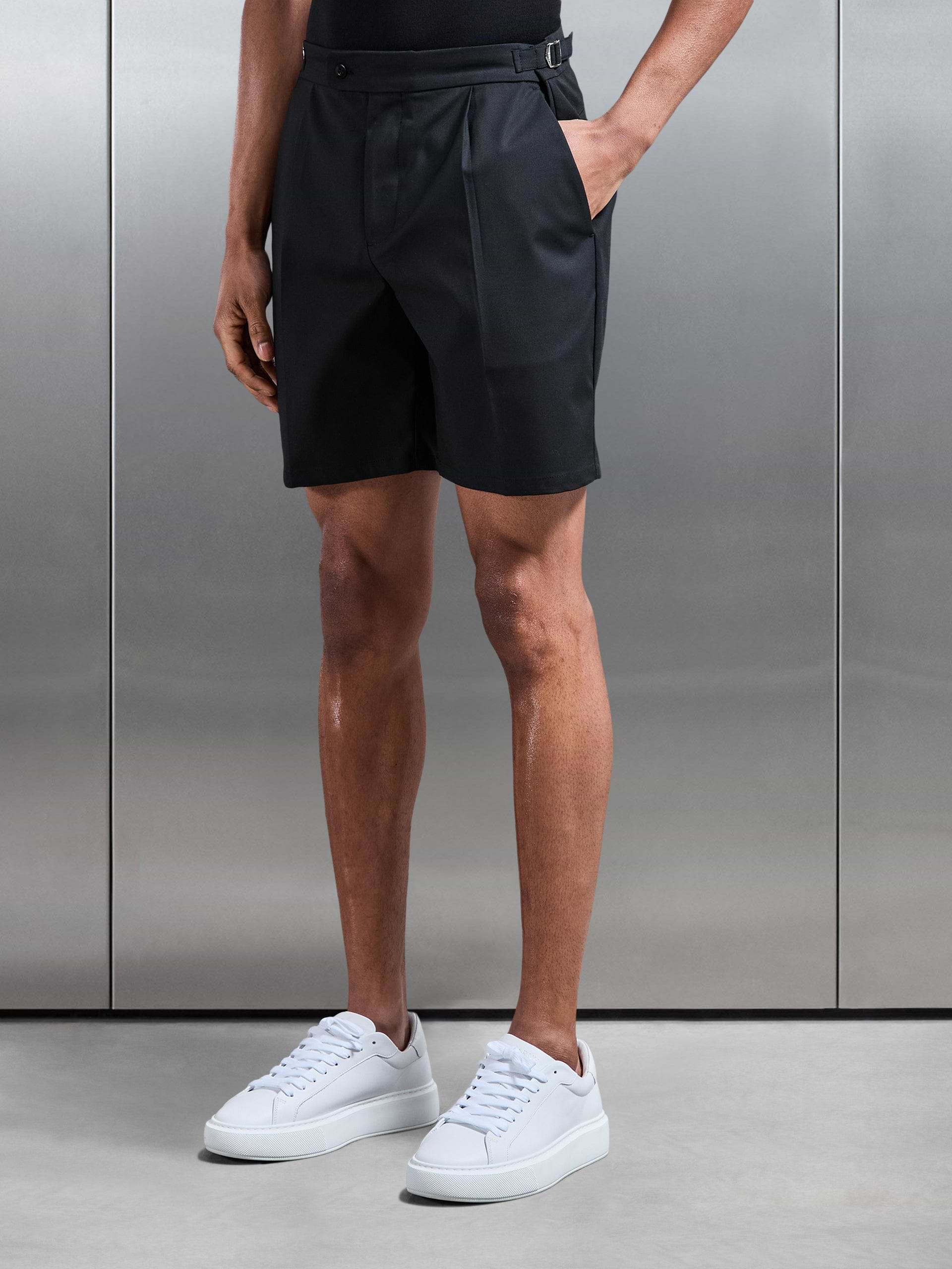 Formal Stretch Side Adjuster Short in Black