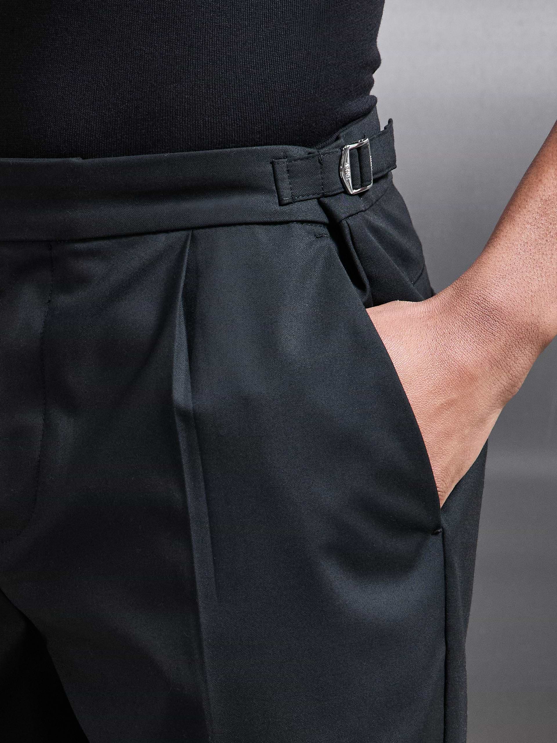 Formal Stretch Side Adjuster Short in Black