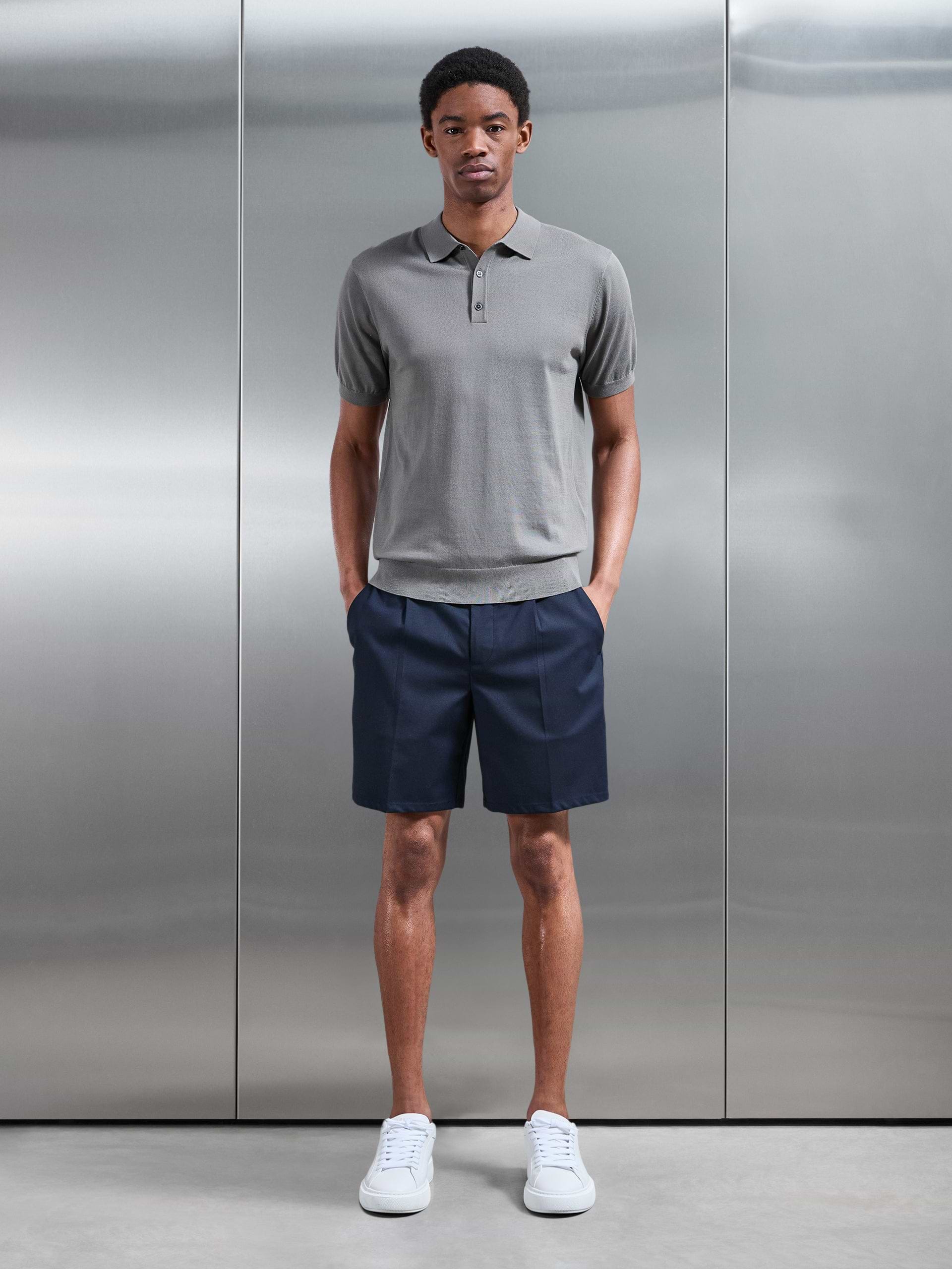 Formal Stretch Side Adjuster Short in Navy