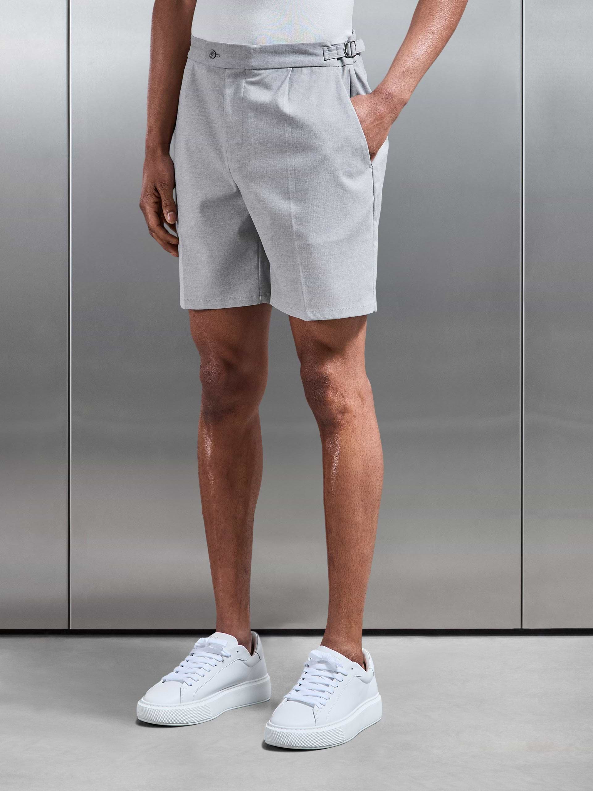 Formal Stretch Side Adjuster Short in Stone