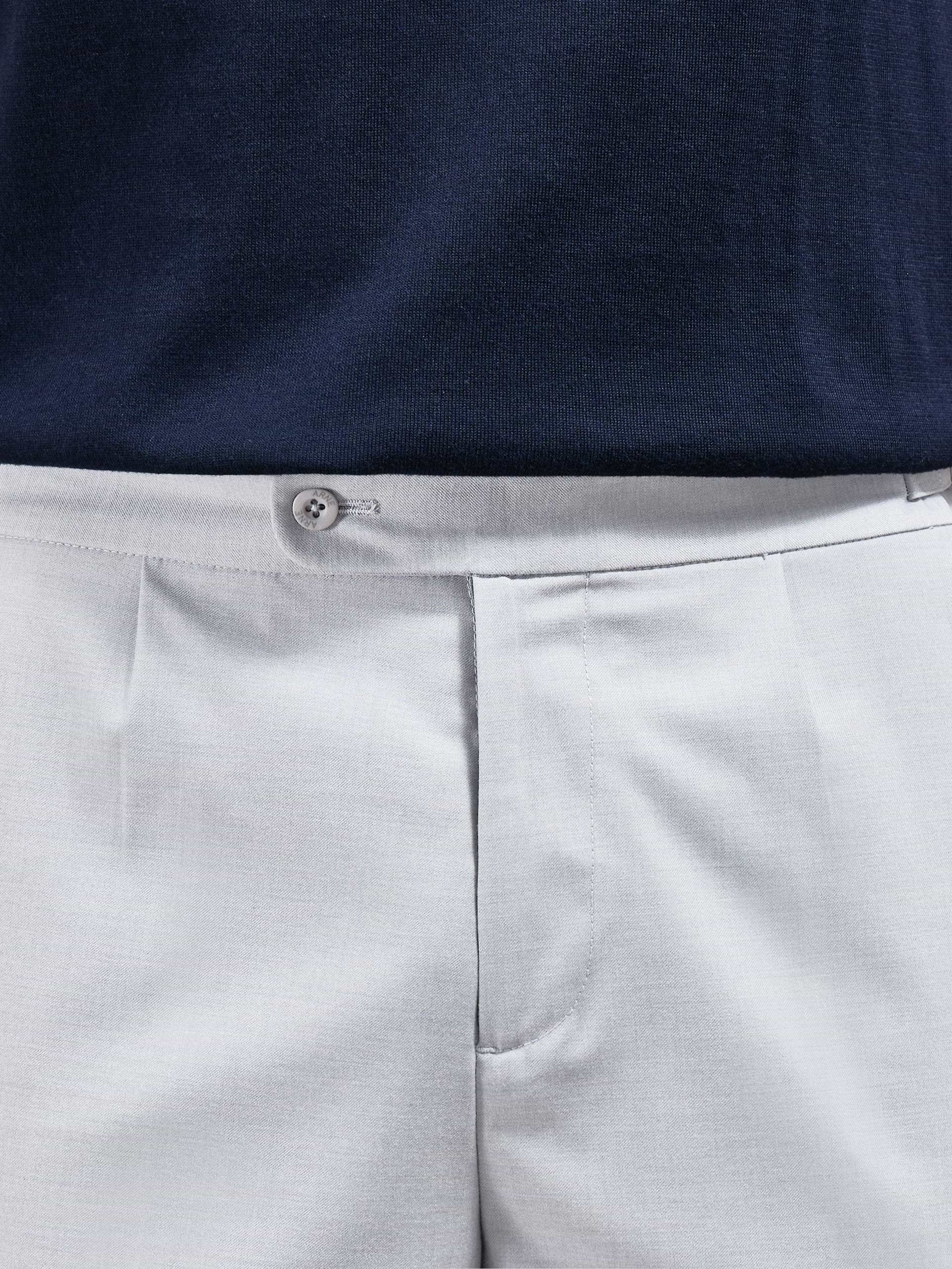 Formal Stretch Side Adjuster Short in Off White