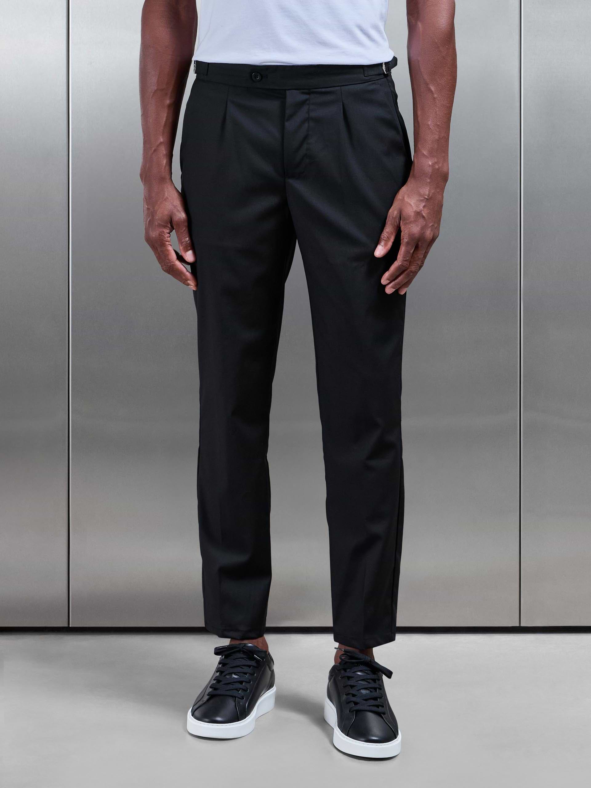 Formal Stretch Side Adjuster Trouser in Black