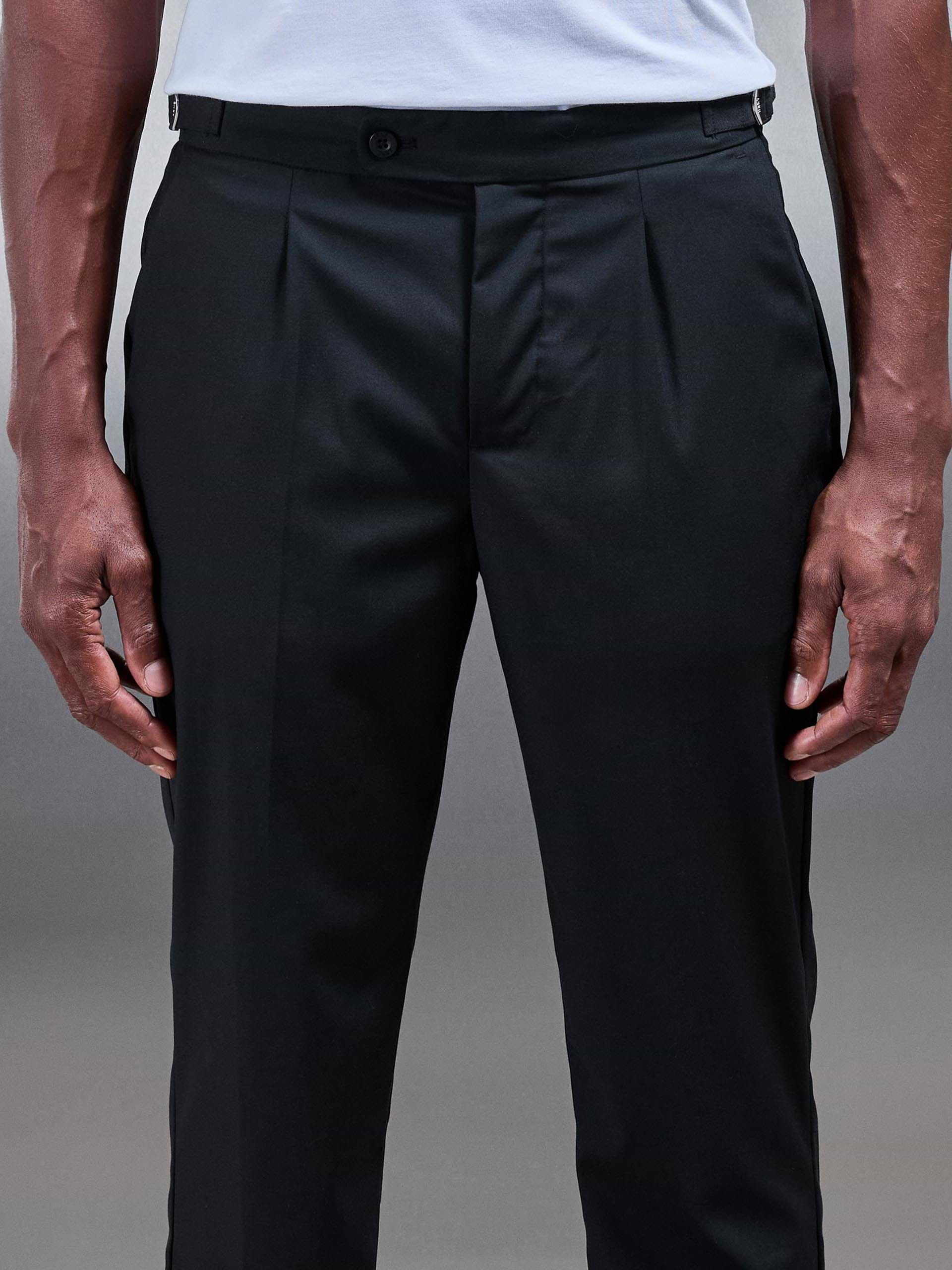 Formal Stretch Side Adjuster Trouser in Black