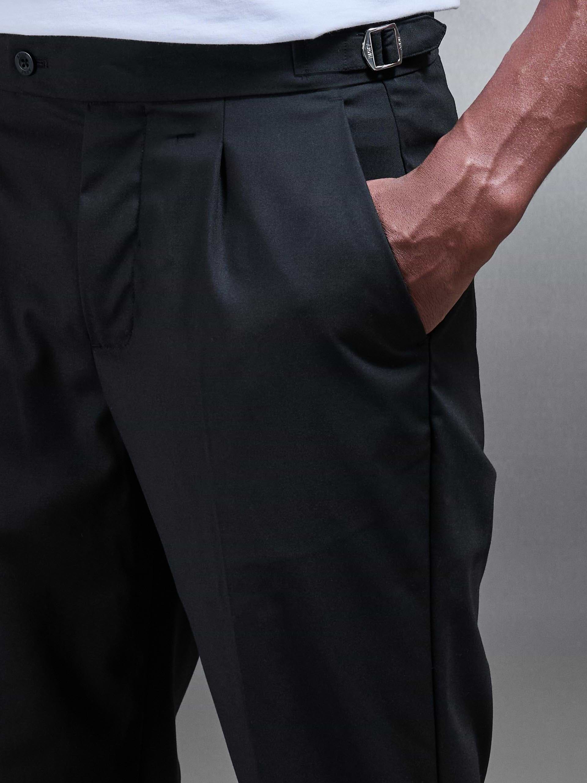 Formal Stretch Side Adjuster Trouser in Black