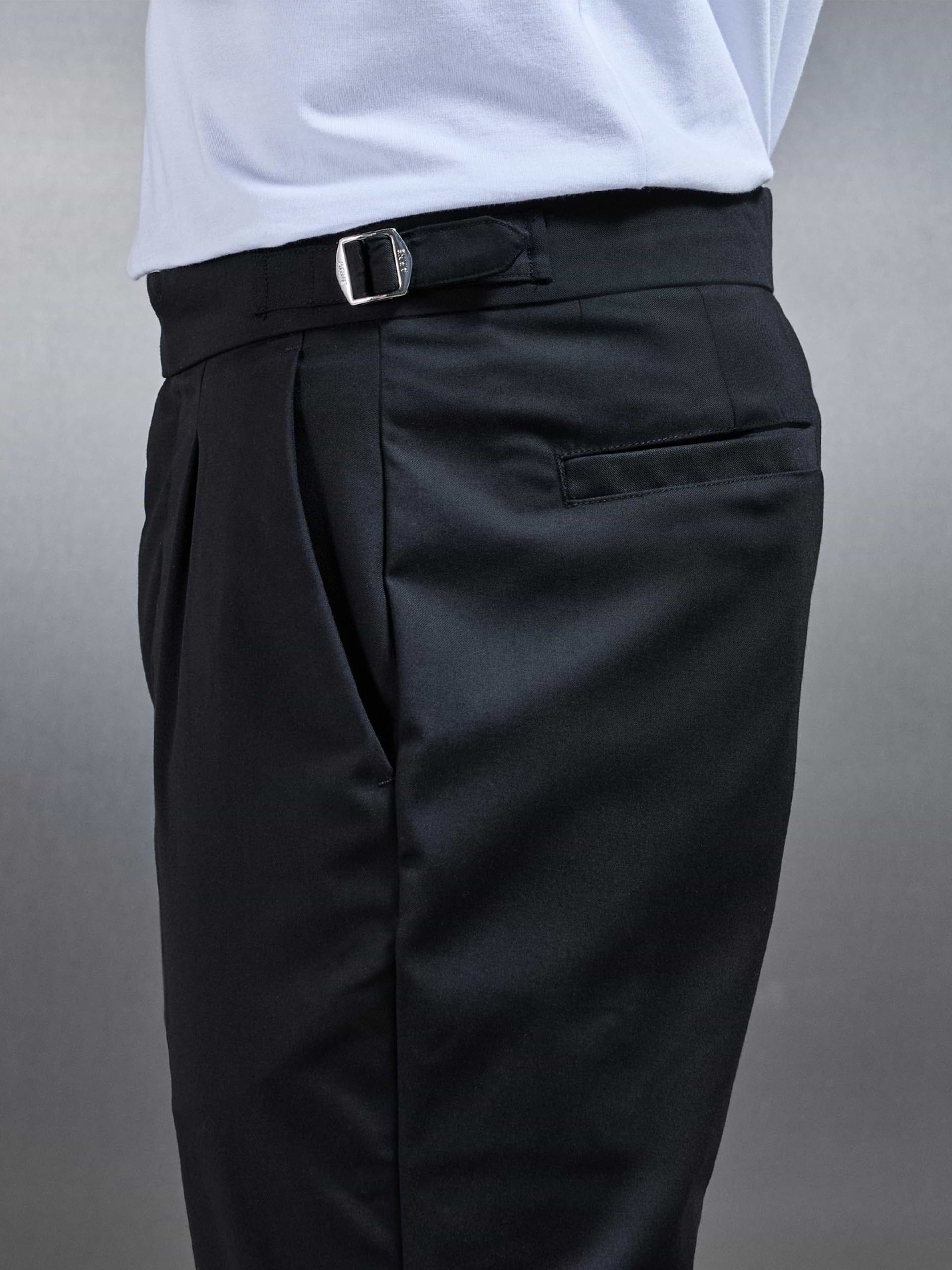 Formal Stretch Side Adjuster Trouser in Black