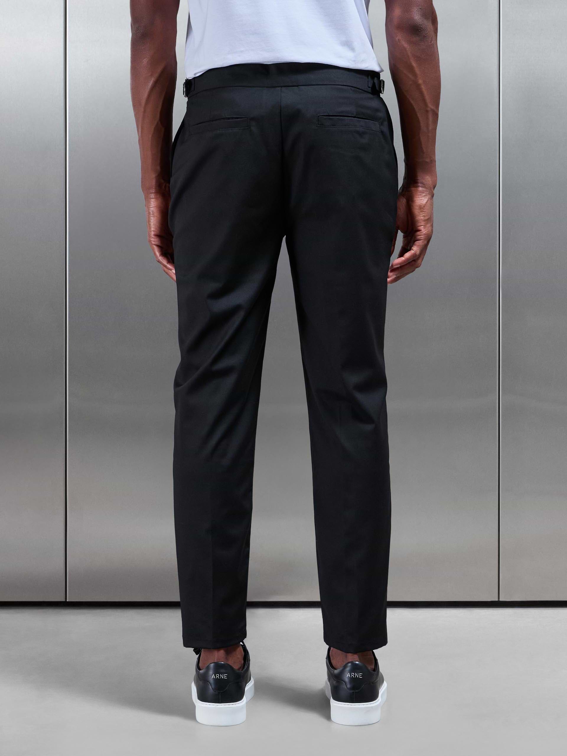 Formal Stretch Side Adjuster Trouser in Black
