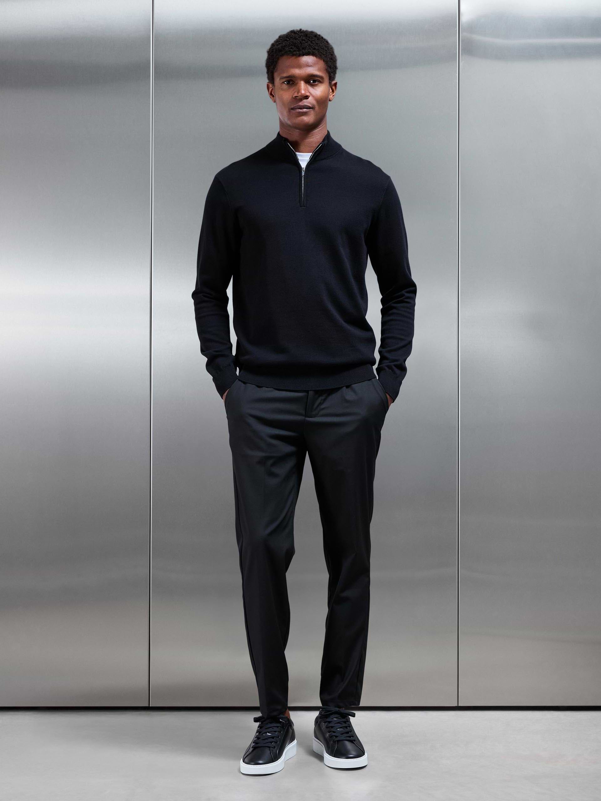 Formal Stretch Side Adjuster Trouser in Black