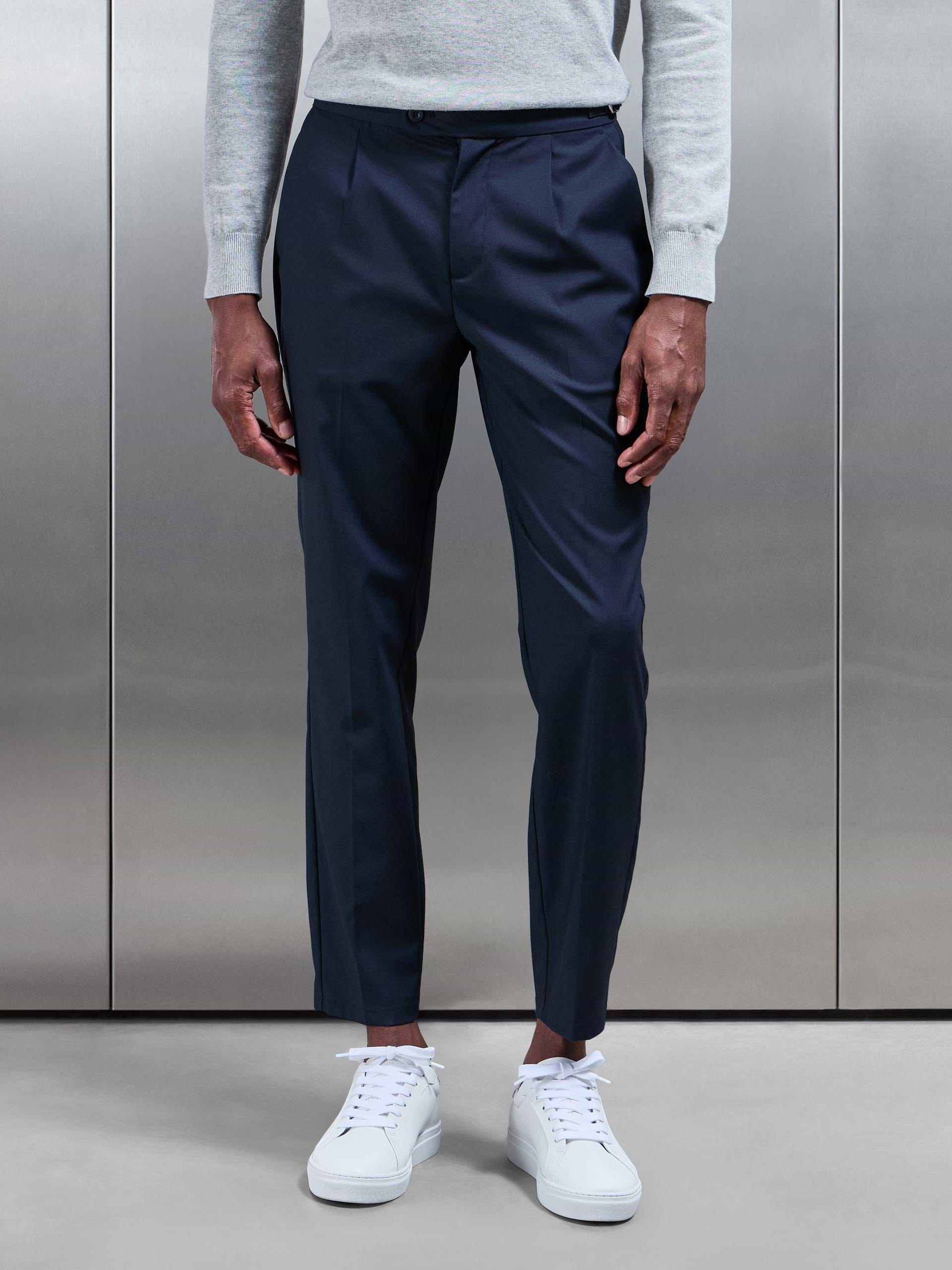 Formal Stretch Side Adjuster Trouser in Navy