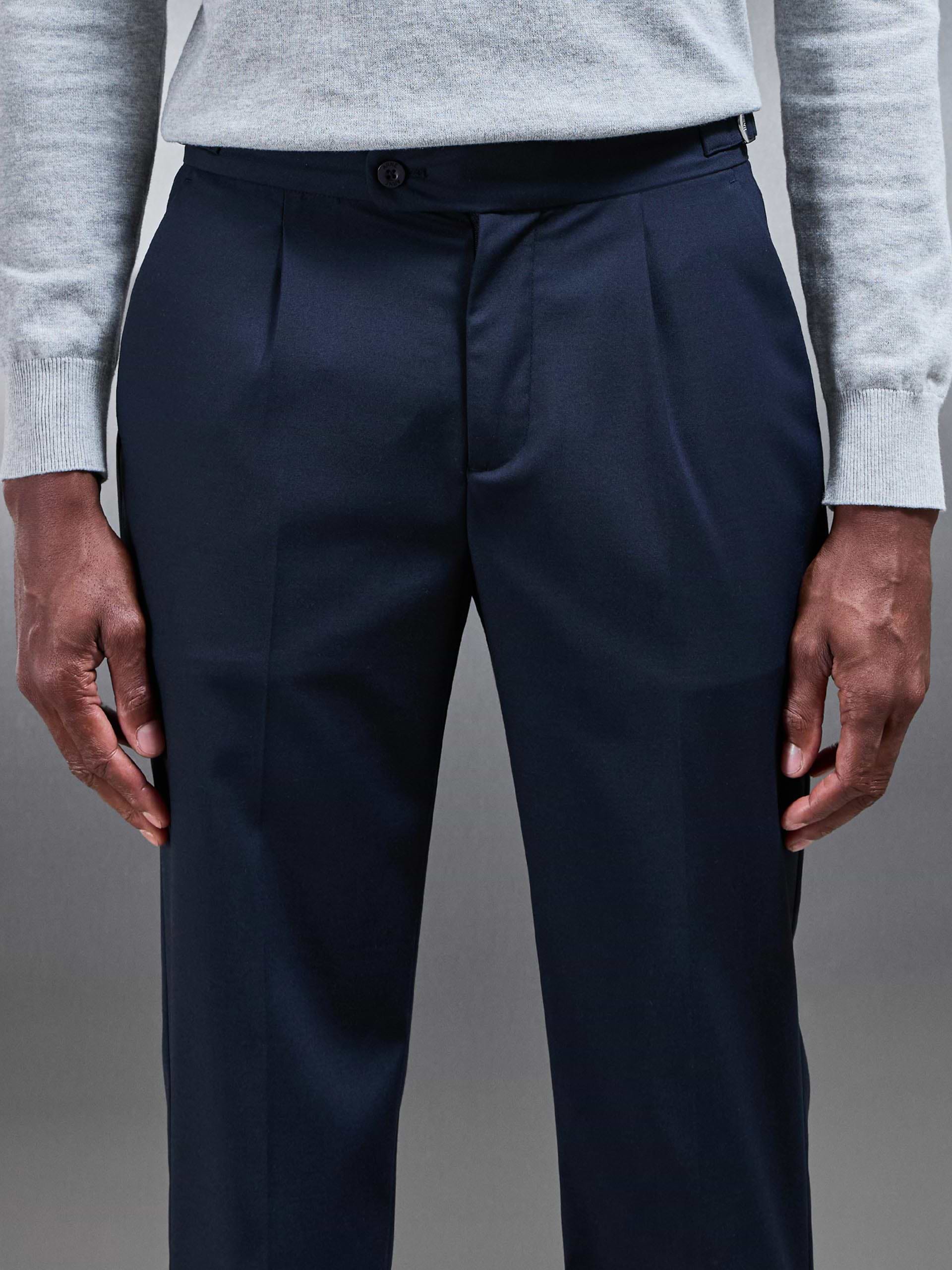 Formal Stretch Side Adjuster Trouser in Navy