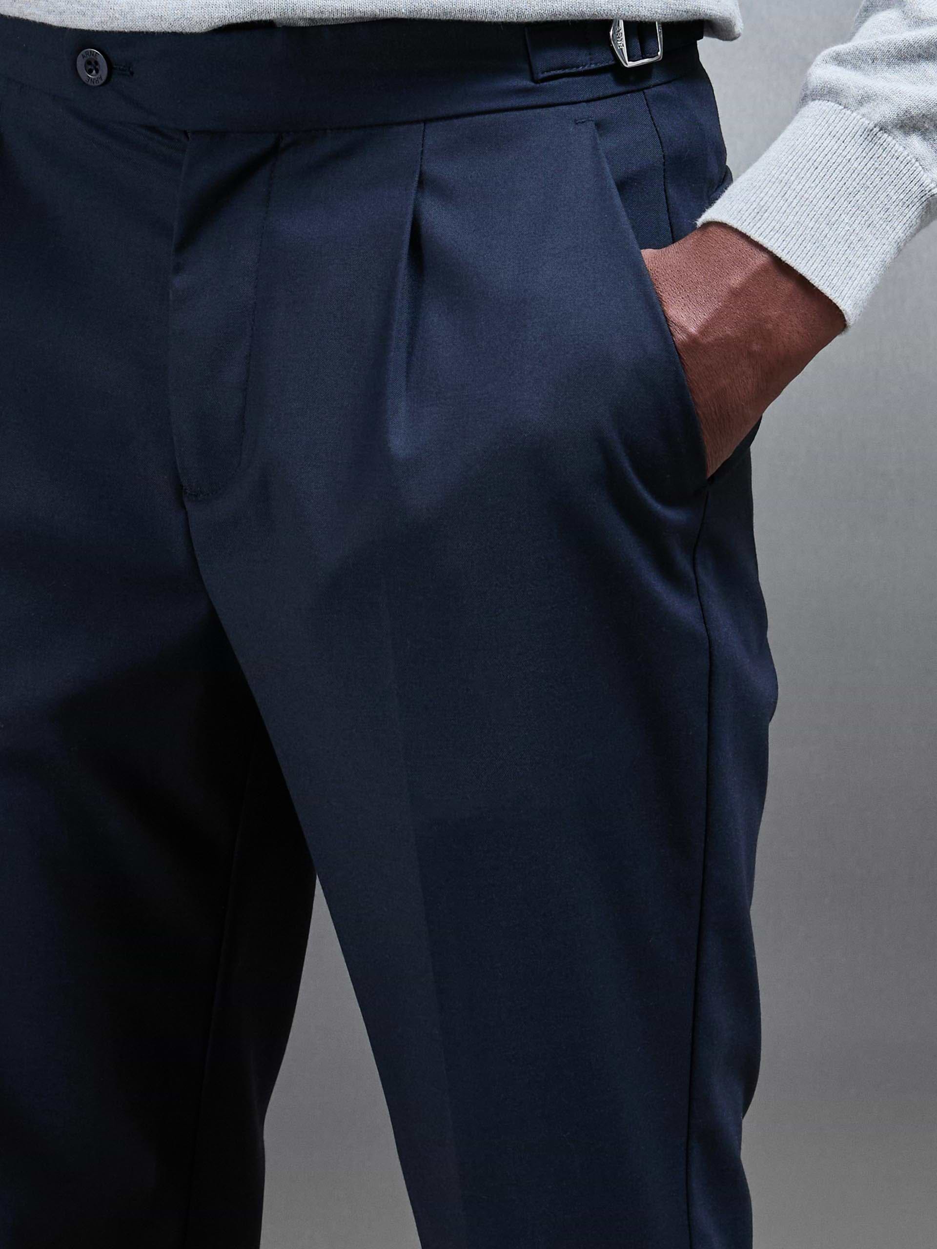 Formal Stretch Side Adjuster Trouser in Navy