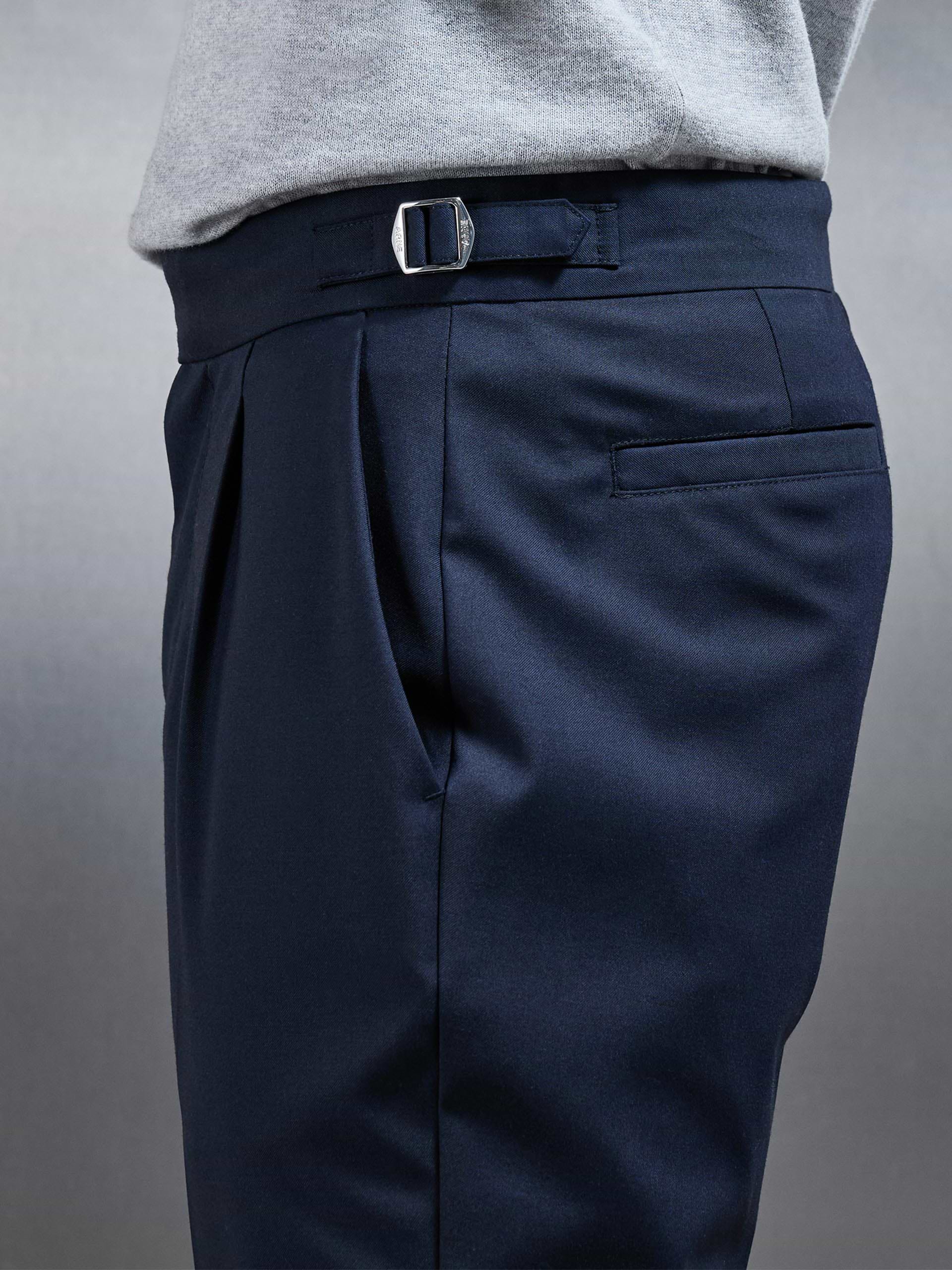 Formal Stretch Side Adjuster Trouser in Navy