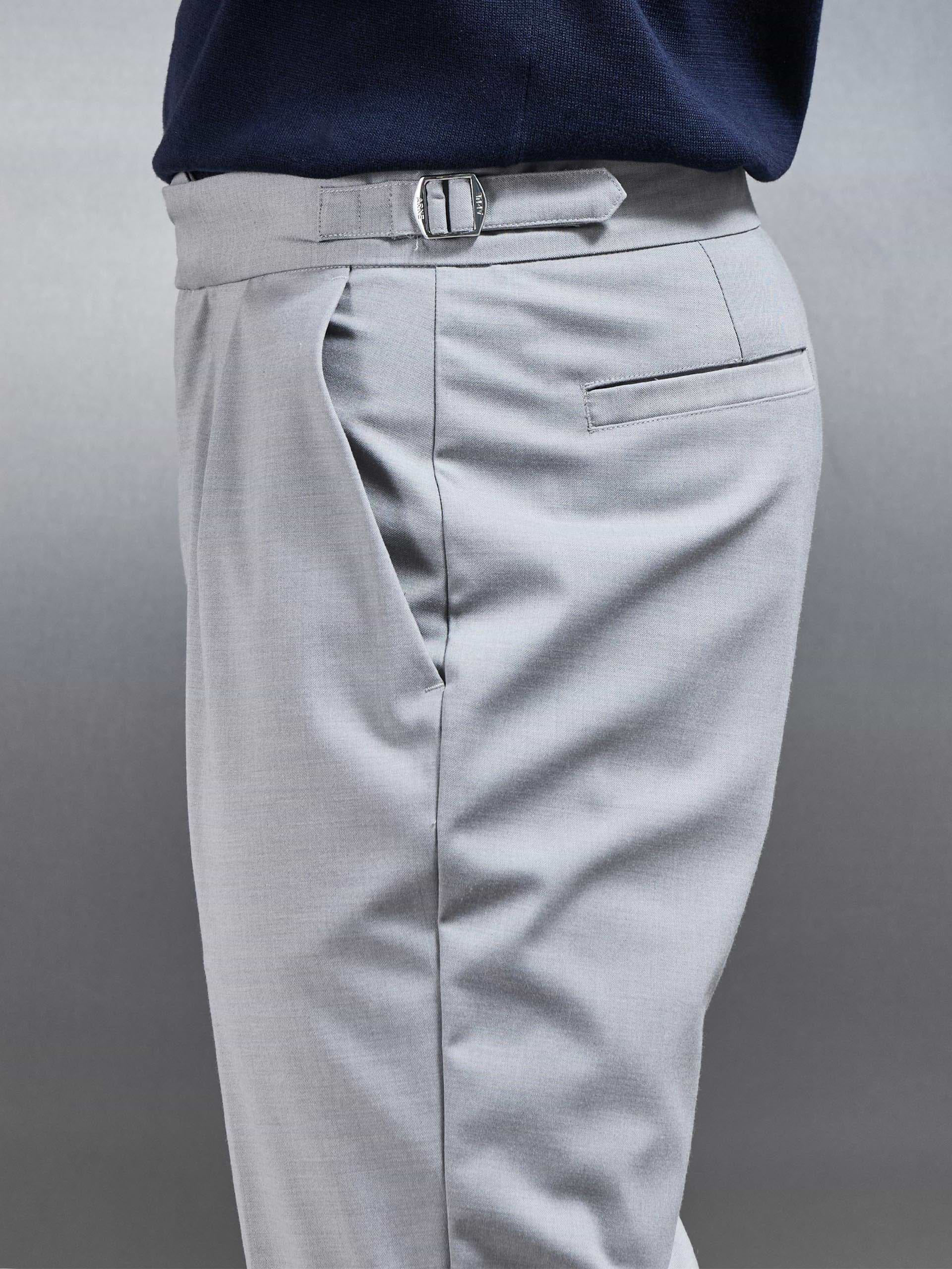 Formal Stretch Side Adjuster Trouser in Stone