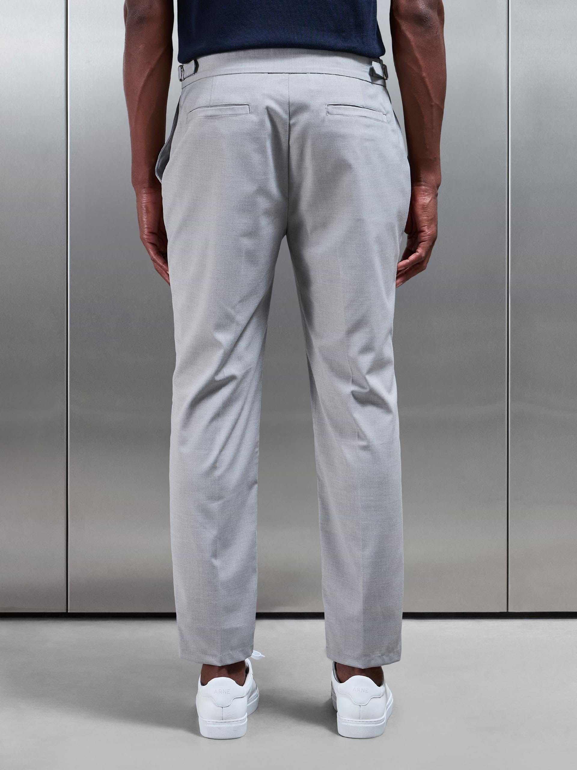 Formal Stretch Side Adjuster Trouser in Stone
