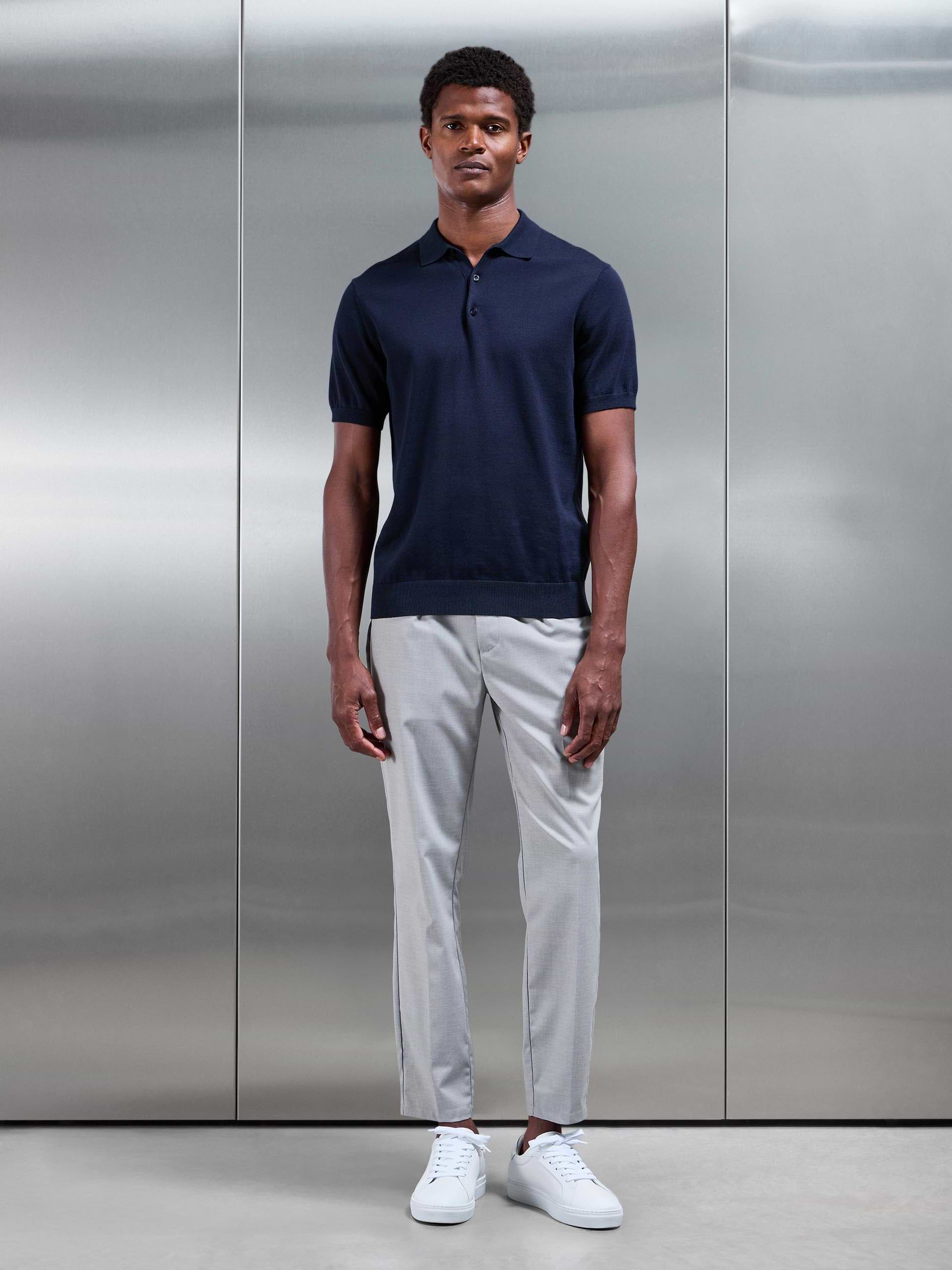 Formal Stretch Side Adjuster Trouser in Stone