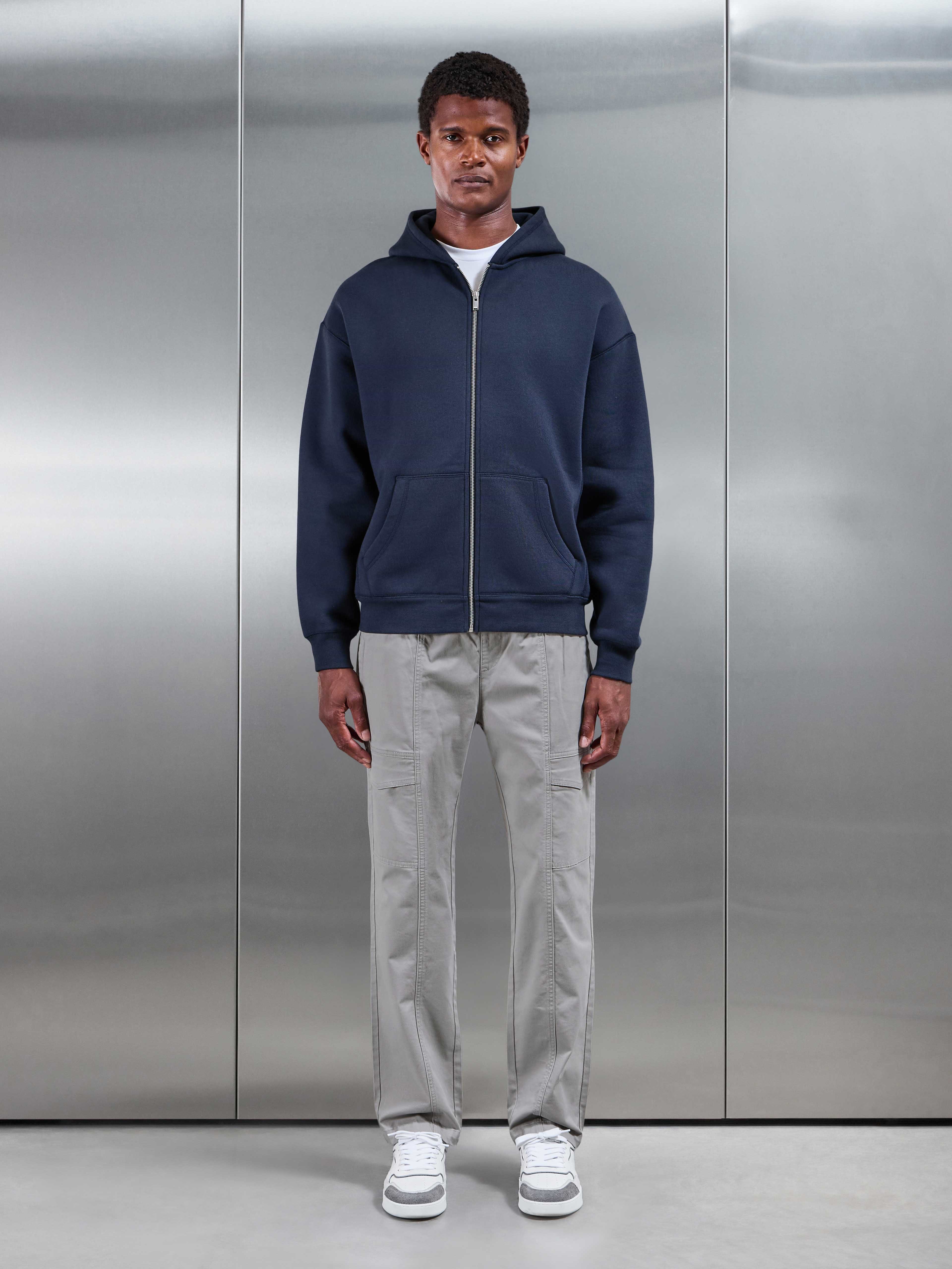 Front Stitch Cotton Cargo Pant in Stone