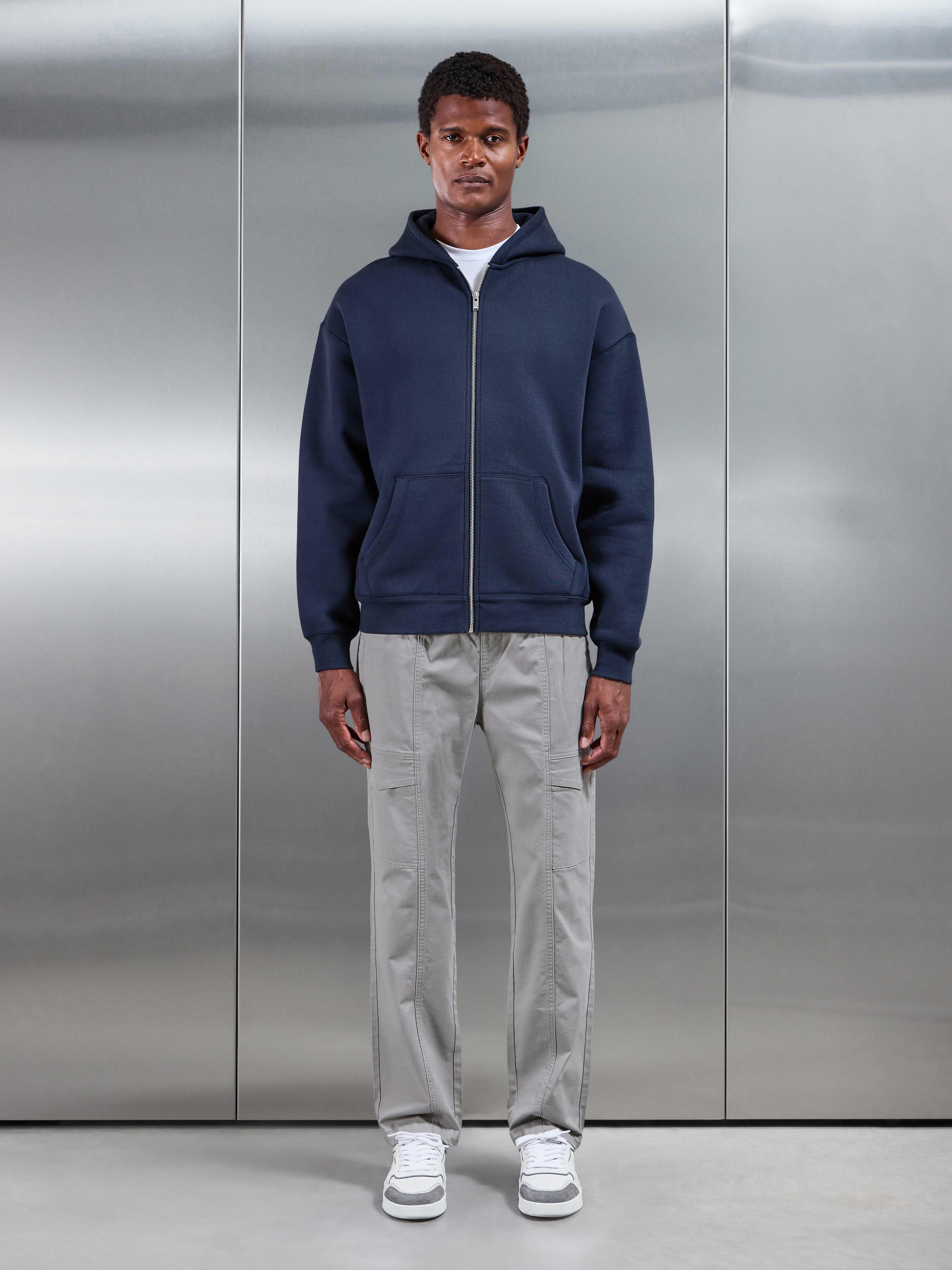 Front Stitch Cotton Cargo Pant in Stone