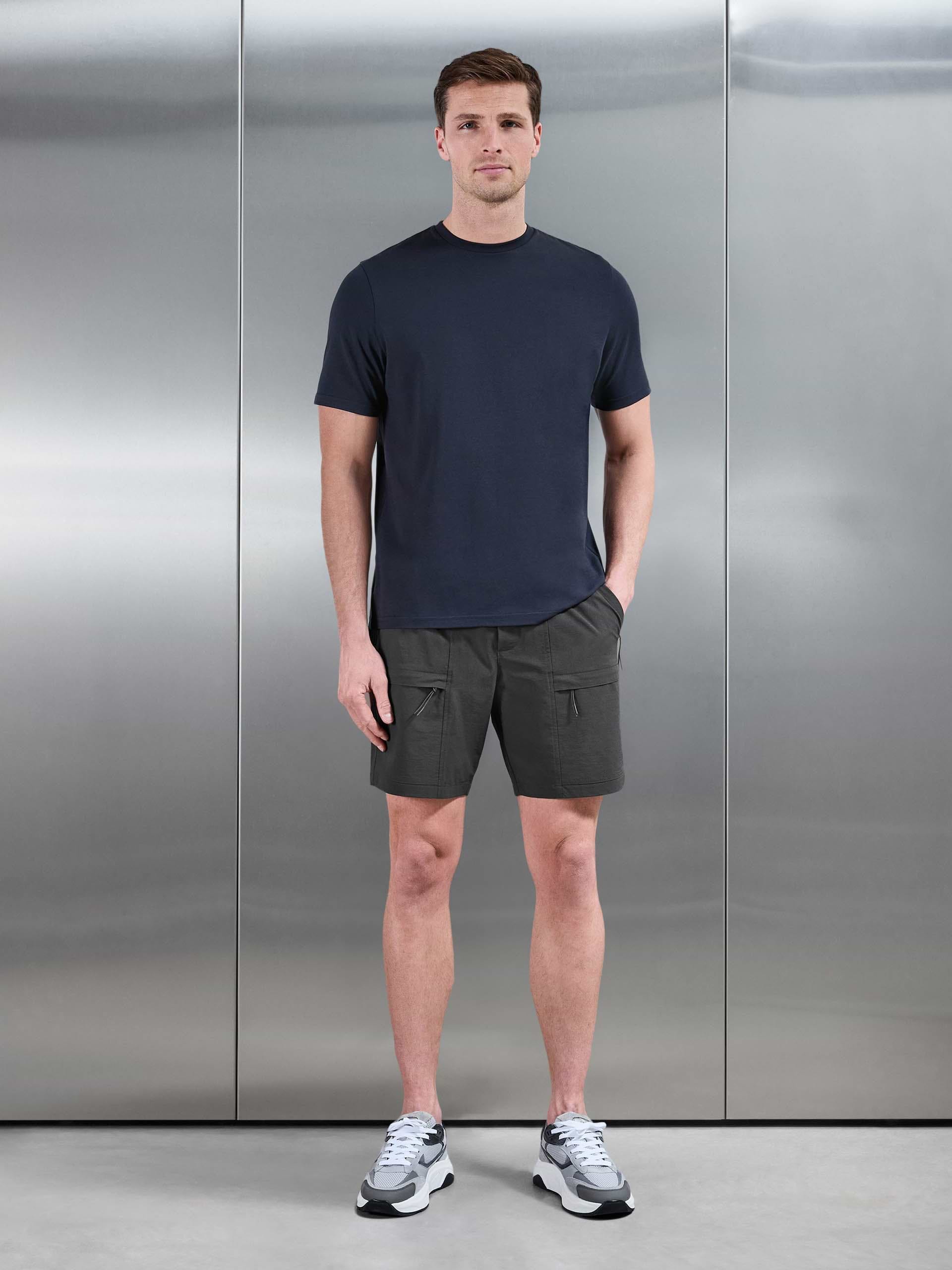 Front Pocket Technical Cargo Short in Grey