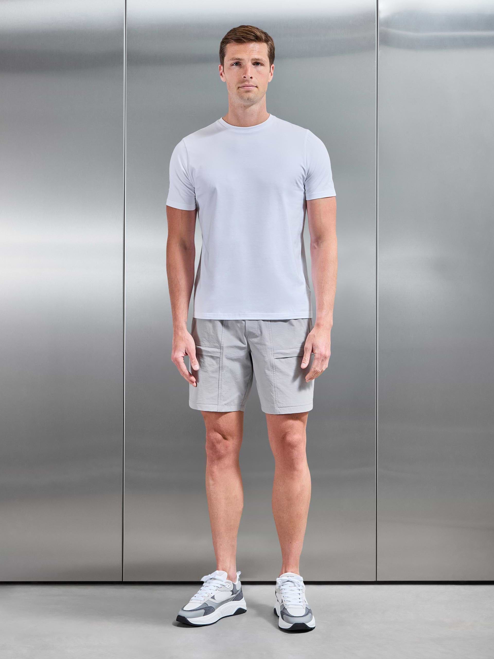 Front Pocket Technical Cargo Short in Mid Grey