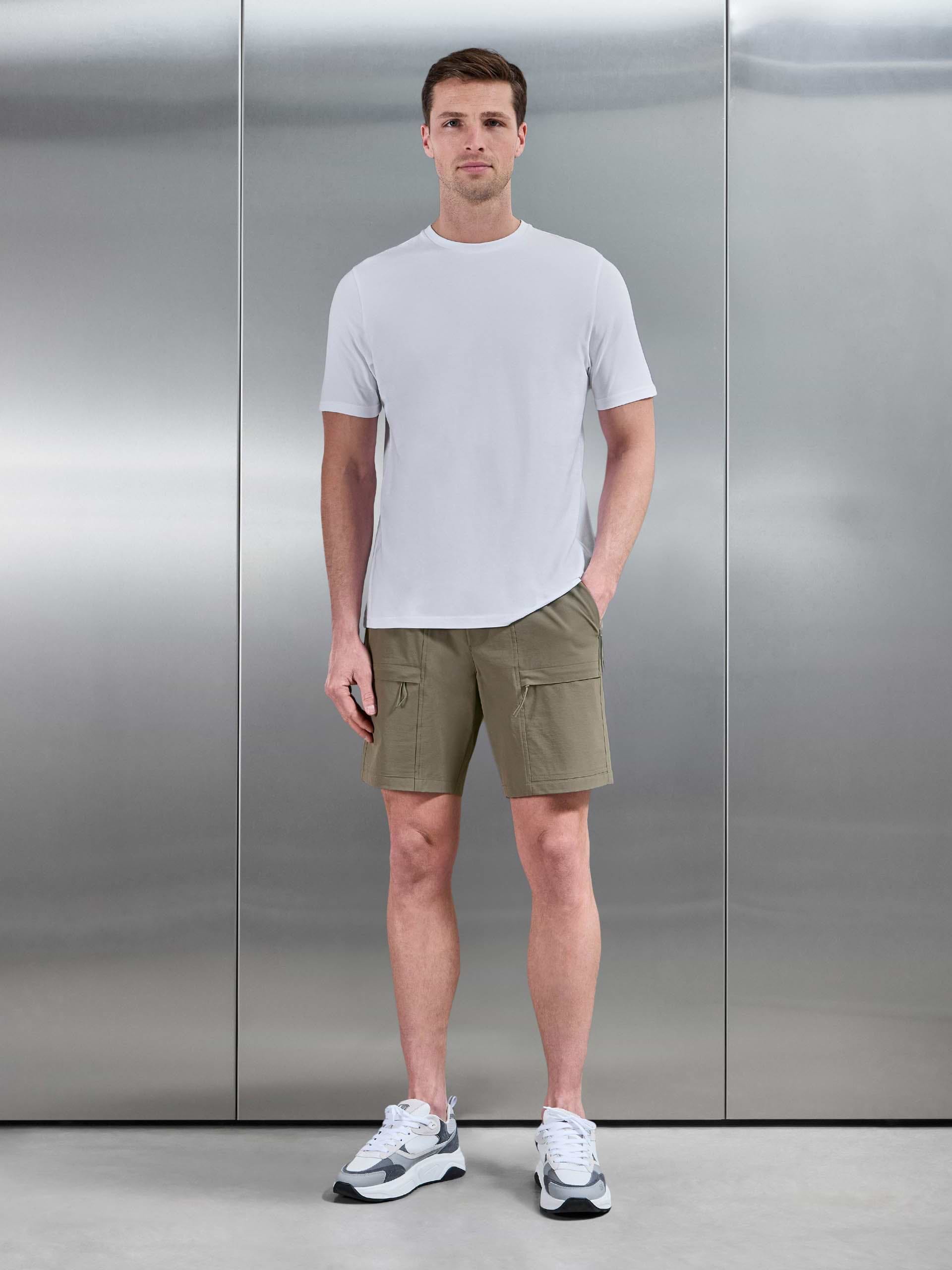 Front Pocket Technical Cargo Short in Olive