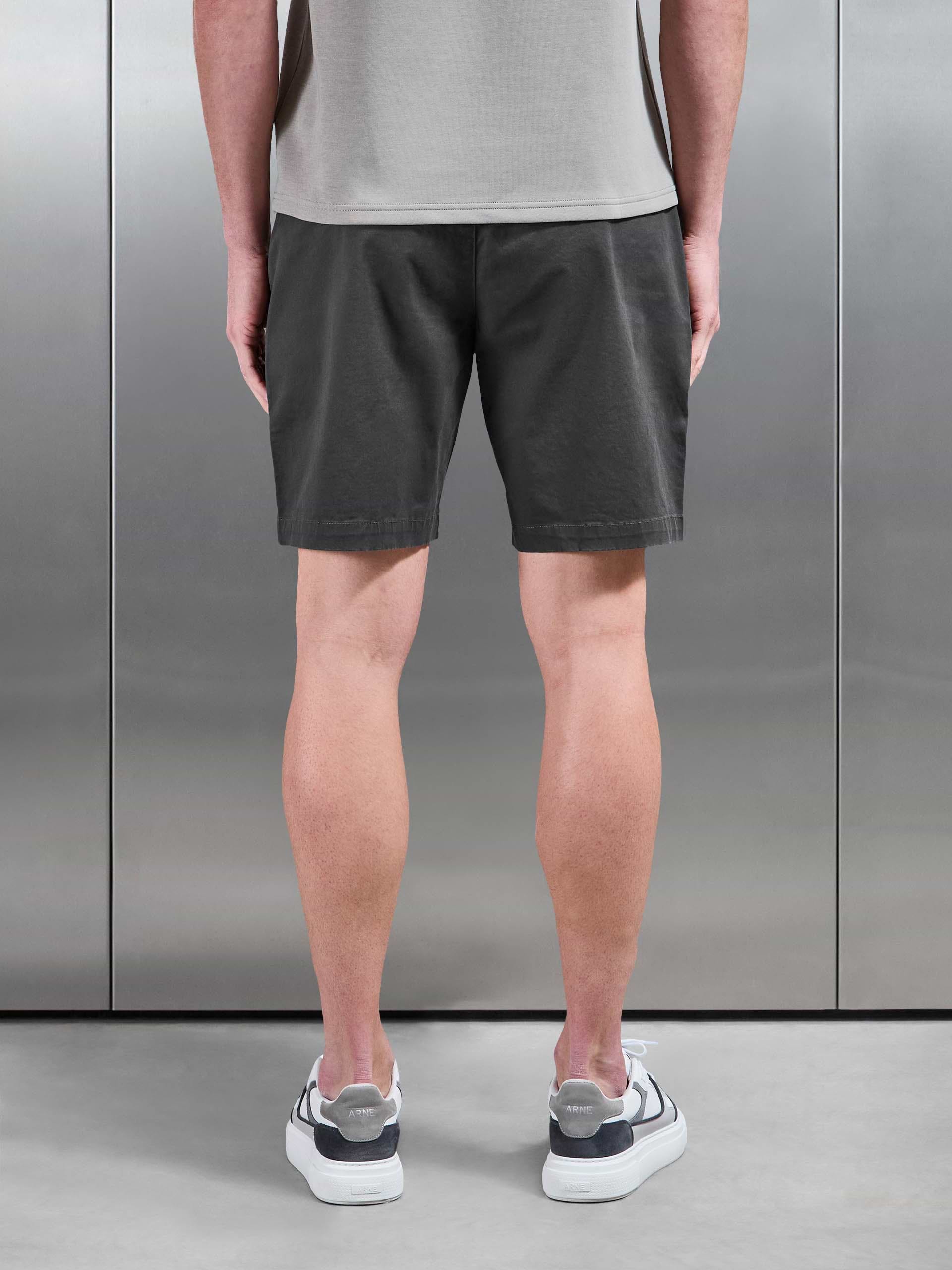 Front Stitch Cotton Cargo Short in Grey