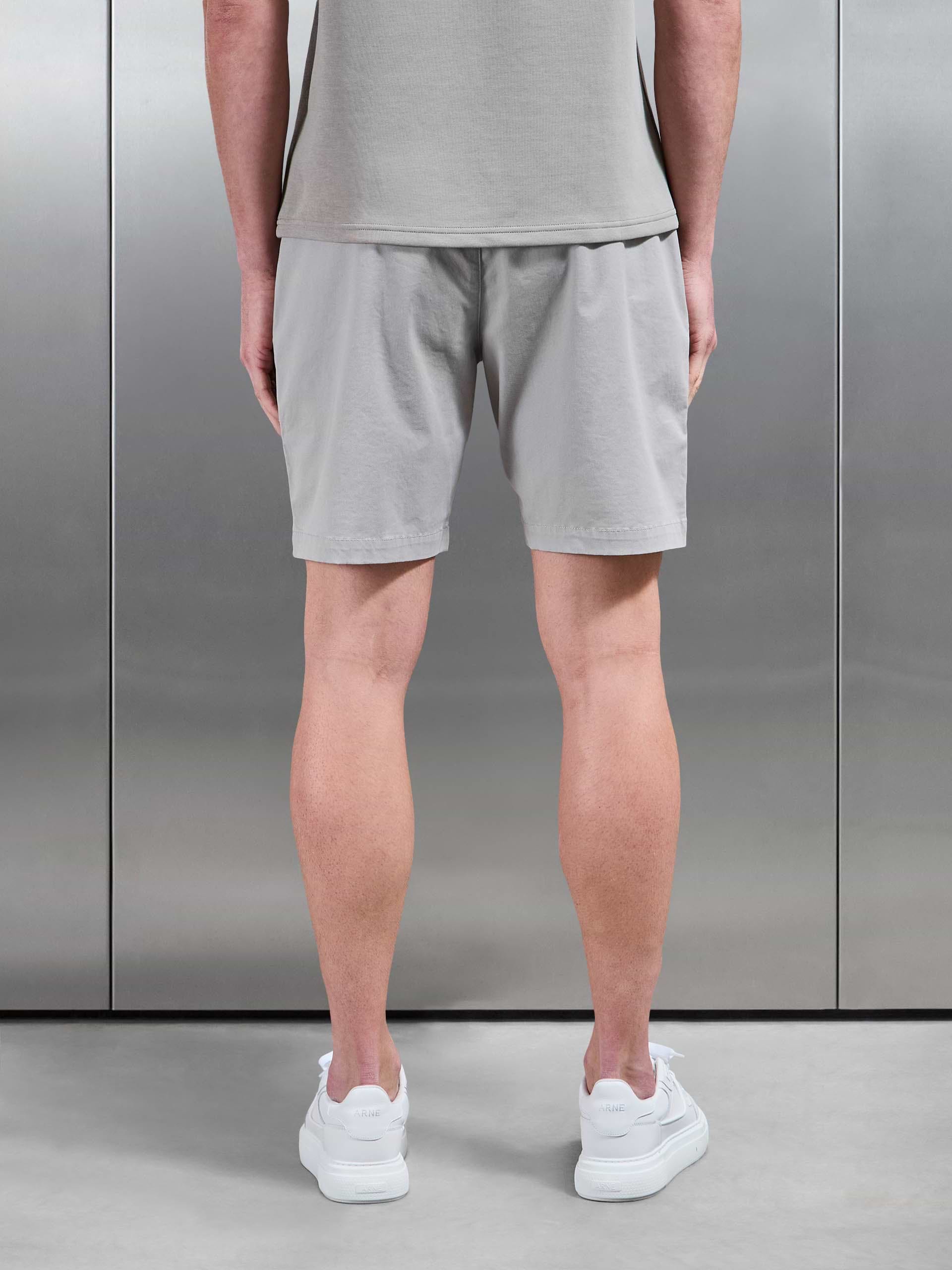 Front Stitch Cotton Cargo Short in Stone
