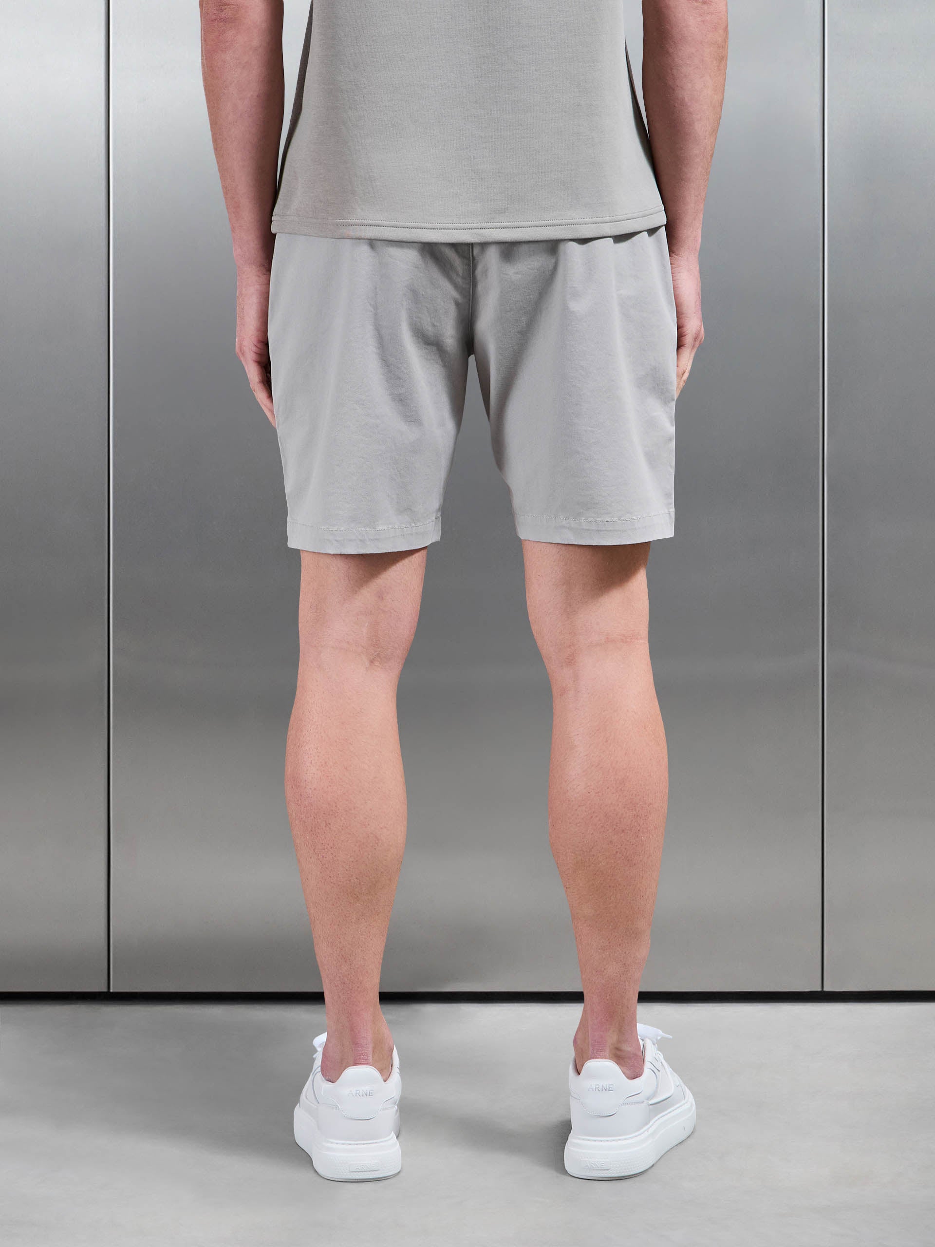 Front Stitch Cotton Cargo Short in Stone