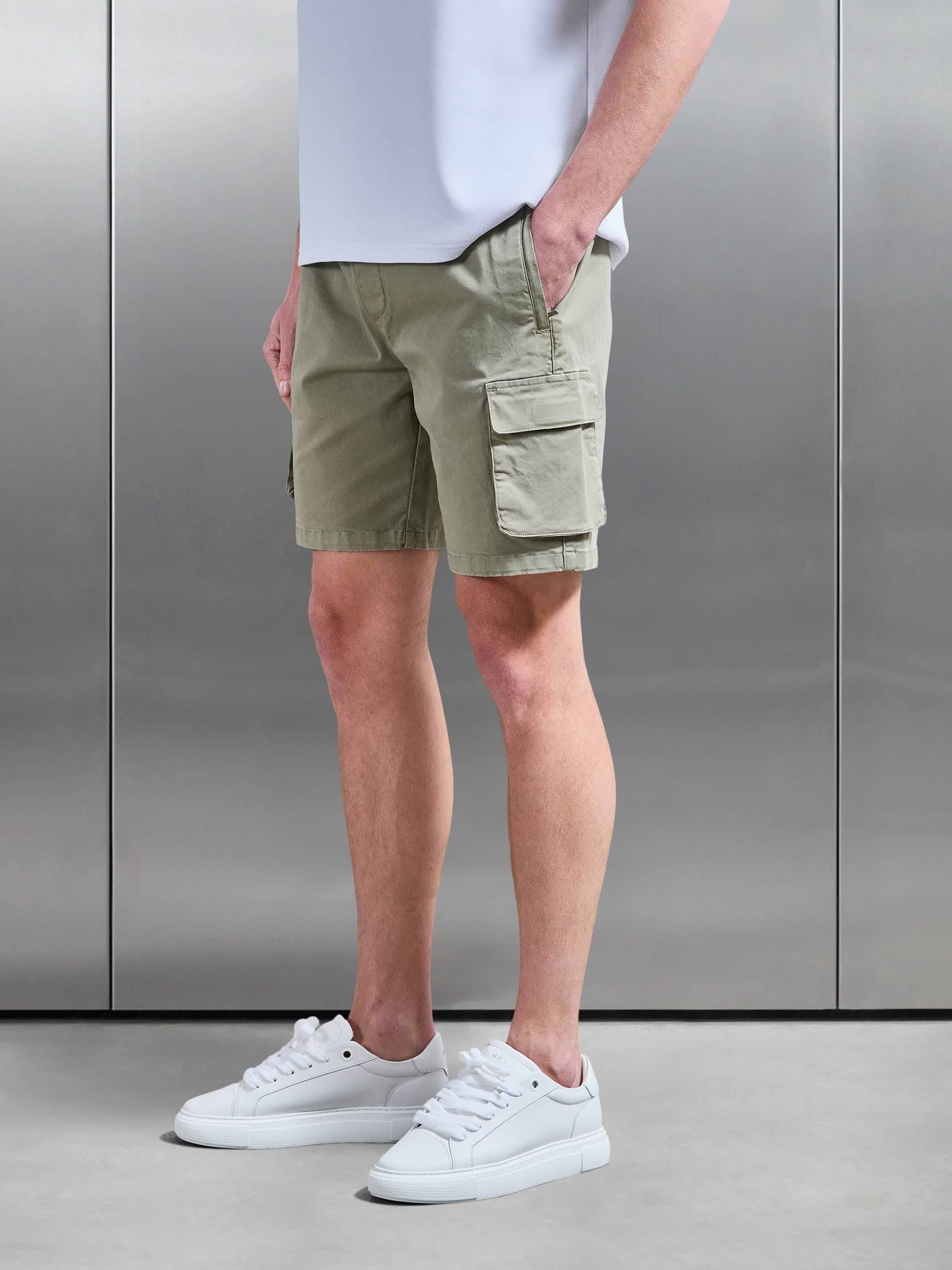Garment Dye Cargo Short in Olive