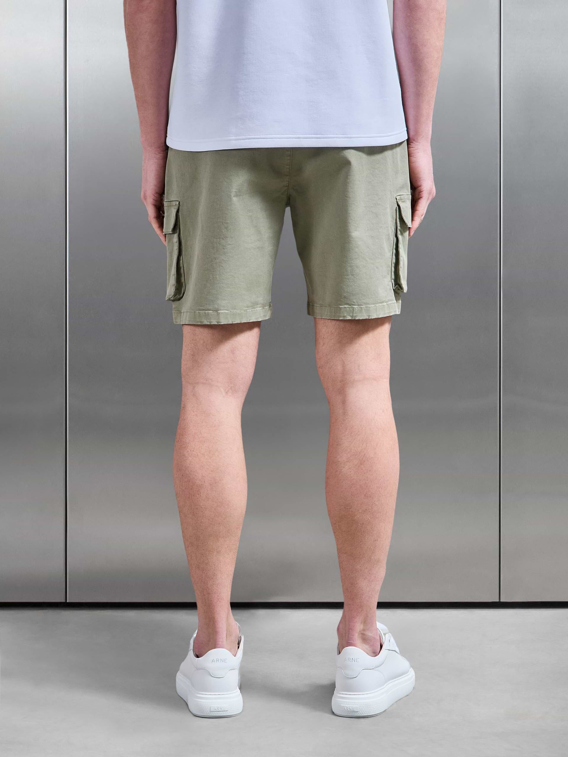 Garment Dye Cargo Short in Olive